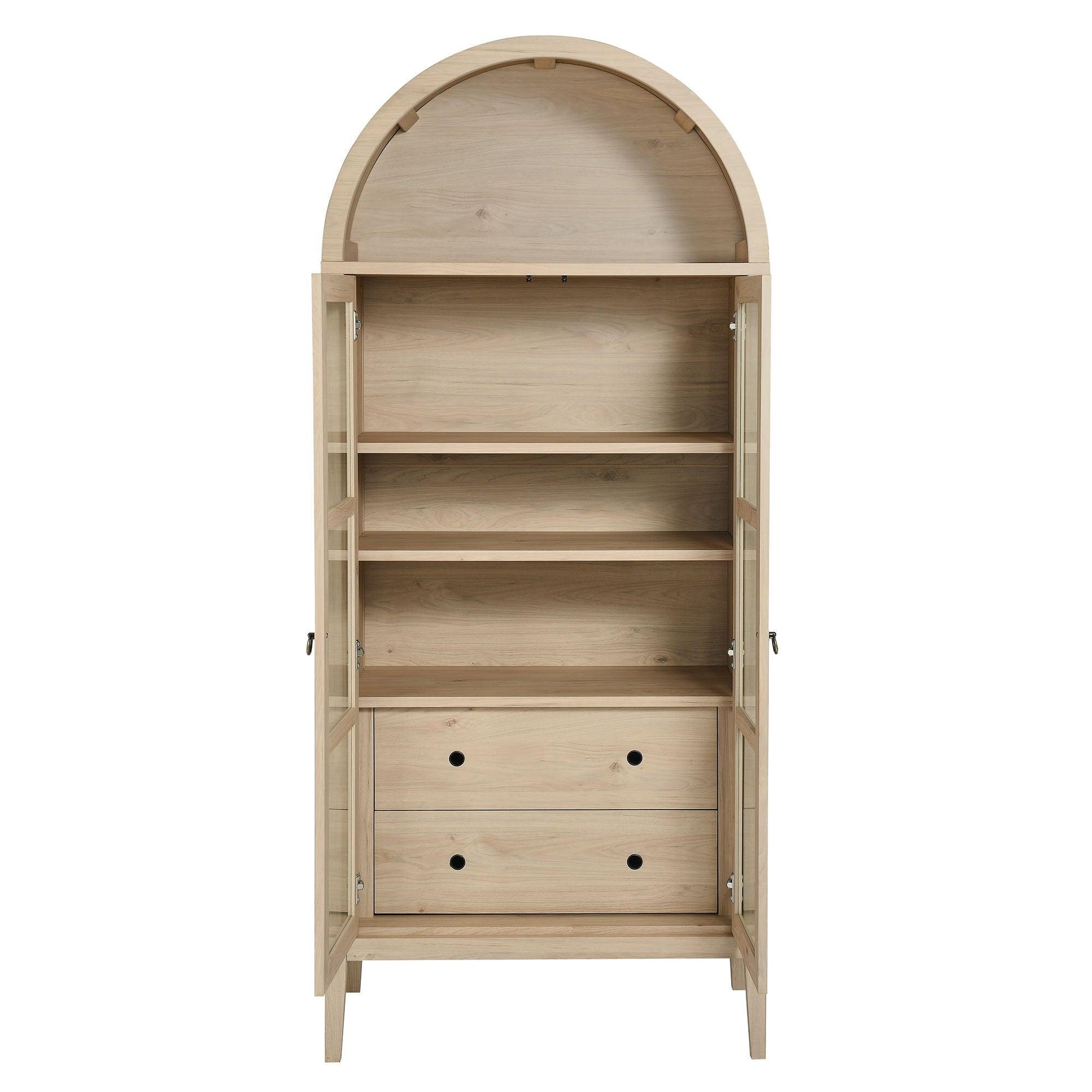 Nolan 74" Tall Arched Storage Display Cabinet
