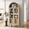 Nolan 74" Tall Arched Storage Display Cabinet