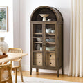 Nolan 74" Tall Arched Storage Display Cabinet