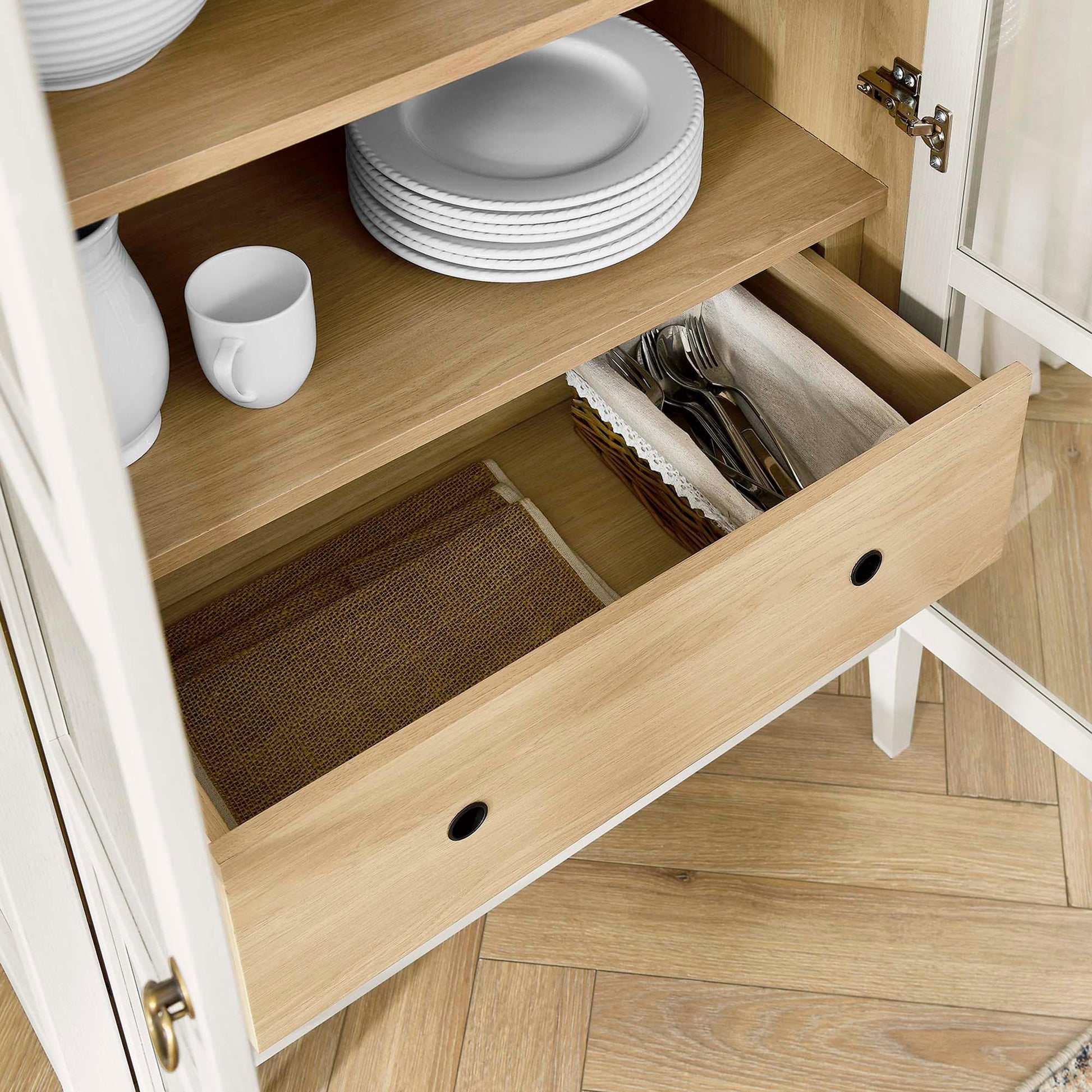 Nolan 74" Tall Arched Storage Display Cabinet