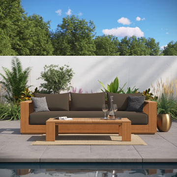 Acacia Wood Outdoor Patio Sofa