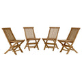 Vienna Outdoor Patio Teak Wood Folding Dining Chairs Set of 4