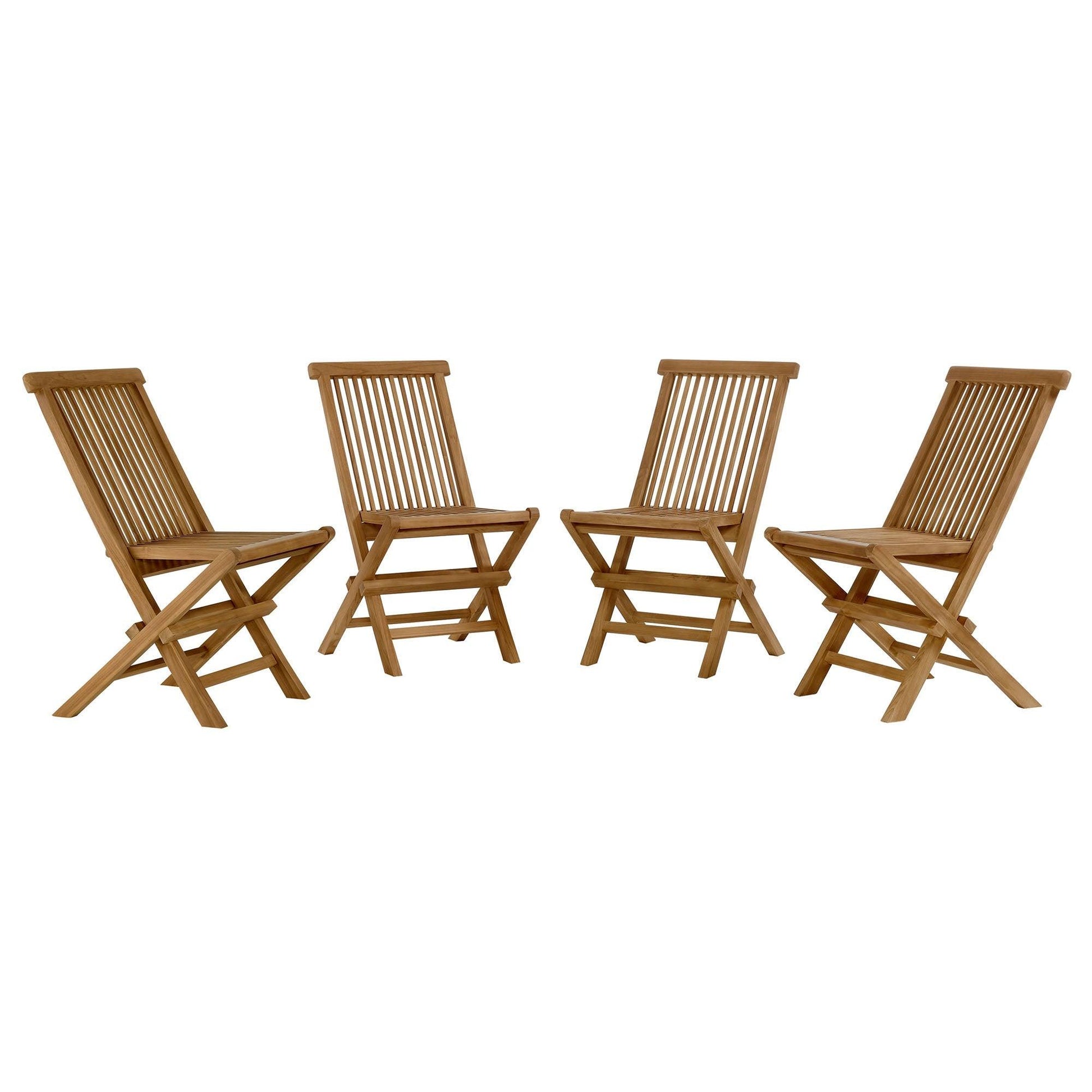Vienna Outdoor Patio Teak Wood Folding Dining Chairs Set of 4