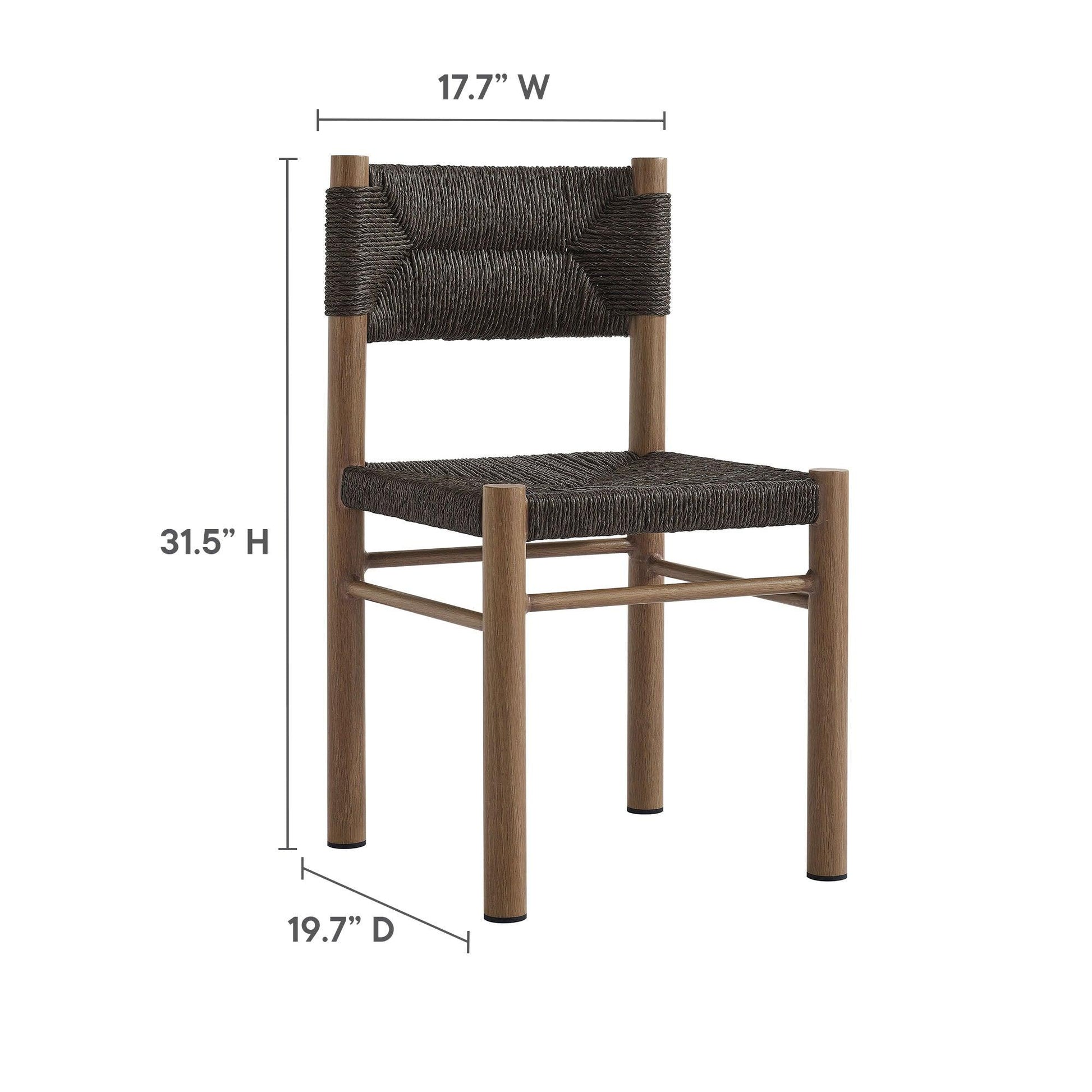 Rattan Aluminum Patio Outdoor Dining Chairs Set of 2