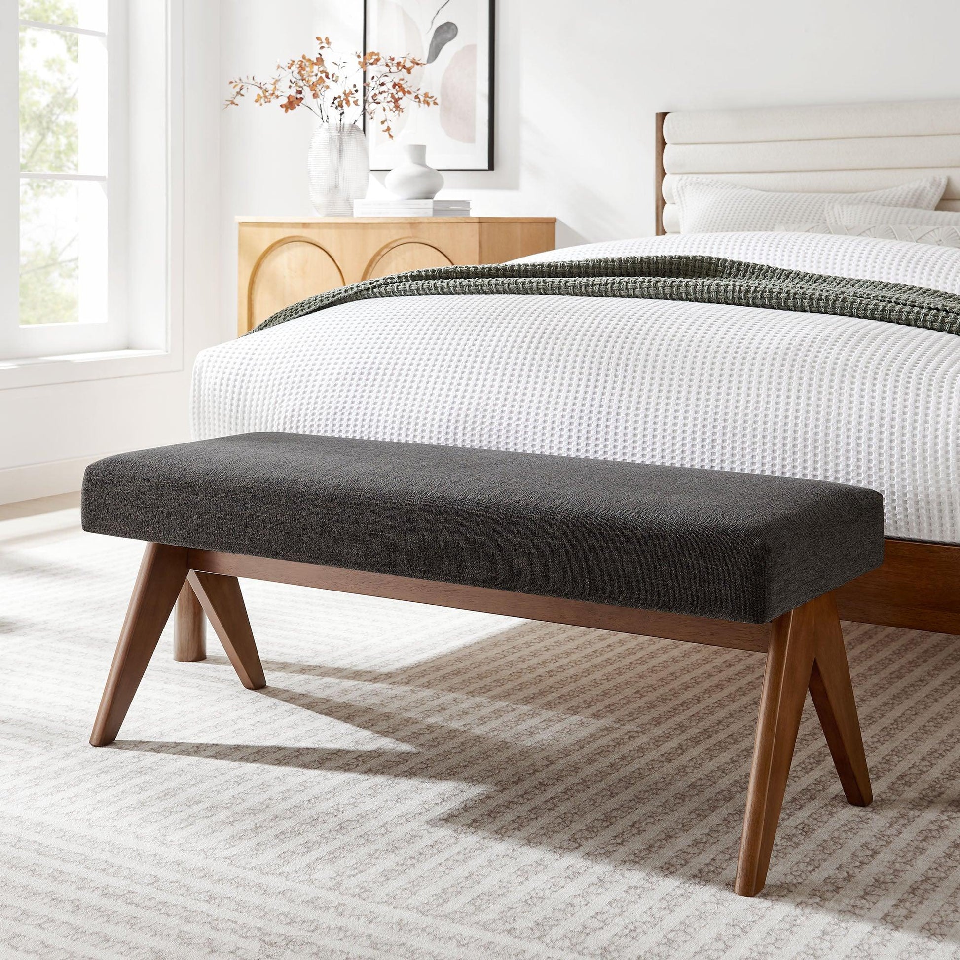 Lyra Boucle Upholstered Bench