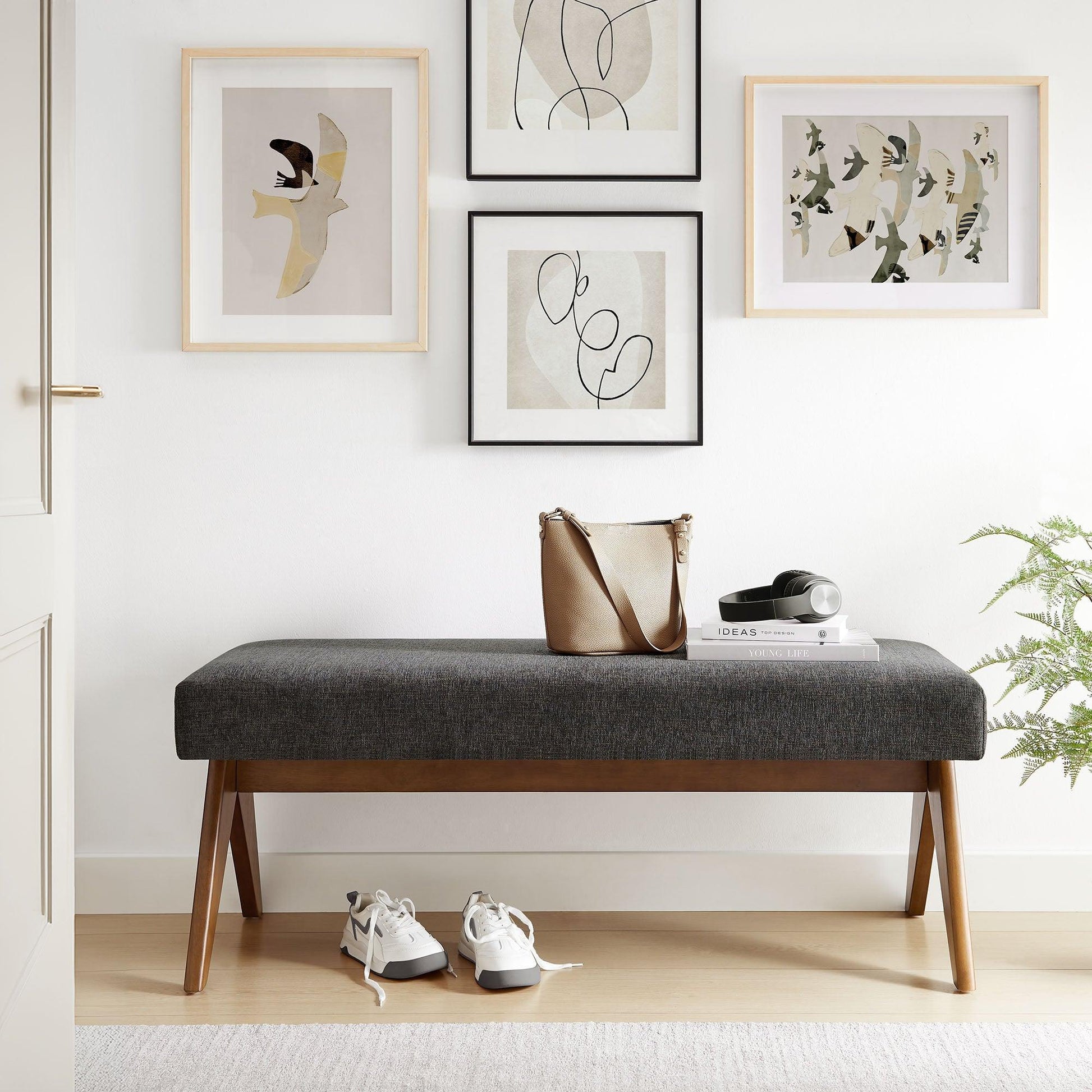 Lyra Boucle Upholstered Bench