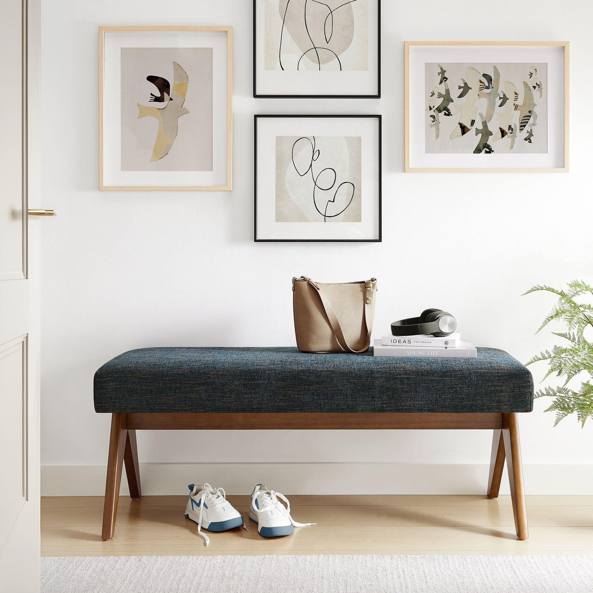 Lyra Boucle Upholstered Bench