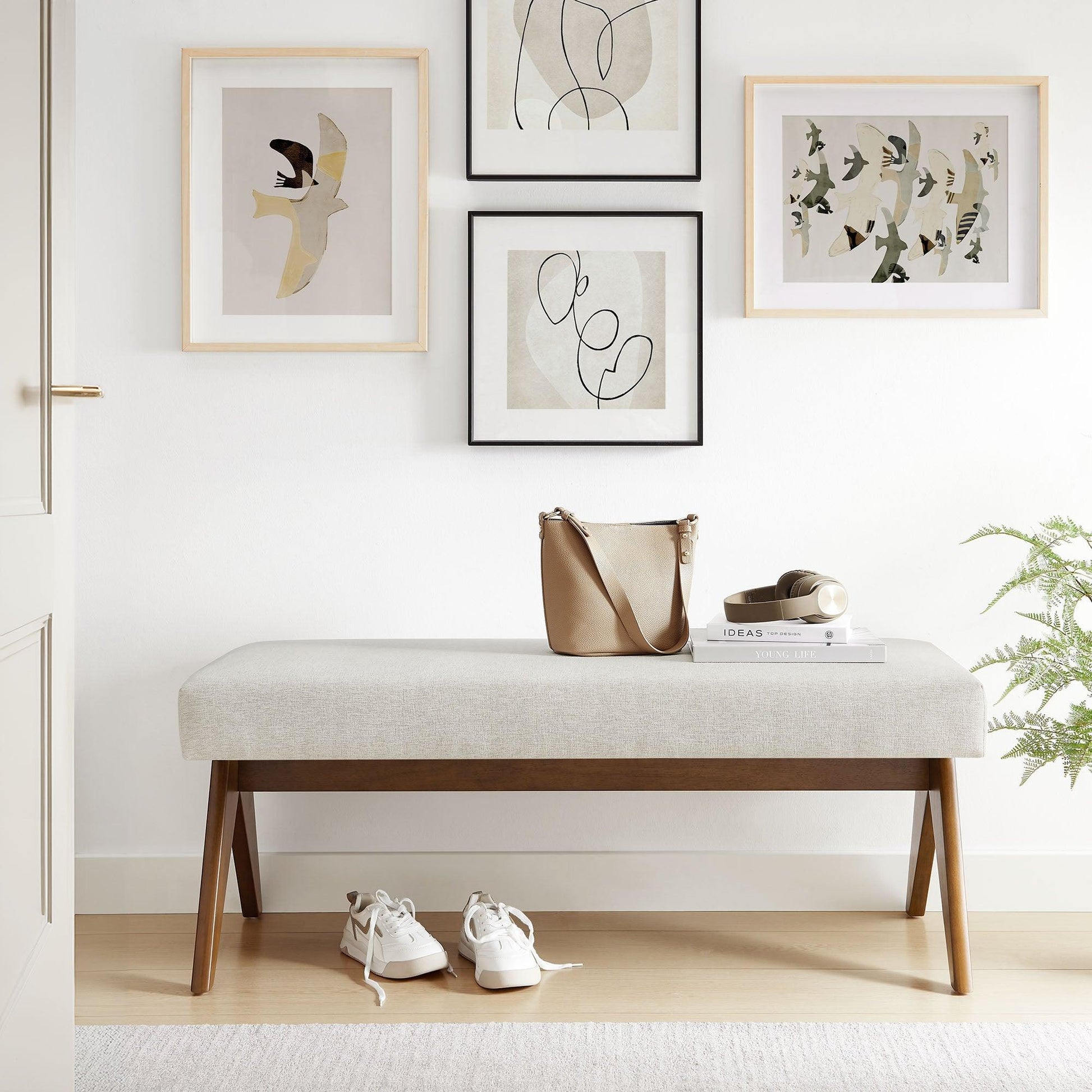 Lyra Boucle Upholstered Bench