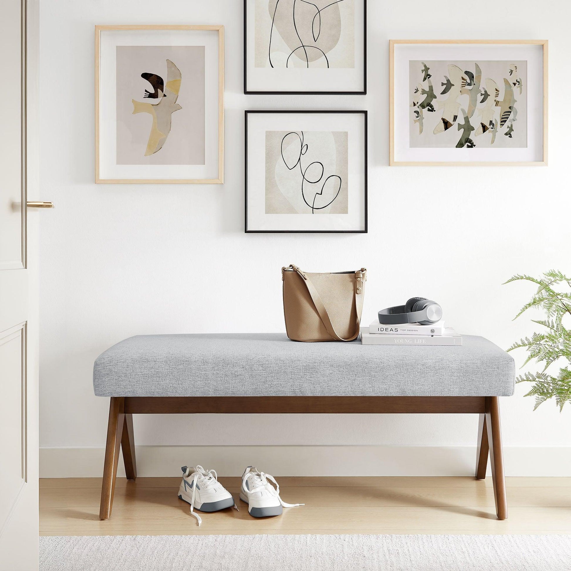 Lyra Boucle Upholstered Bench