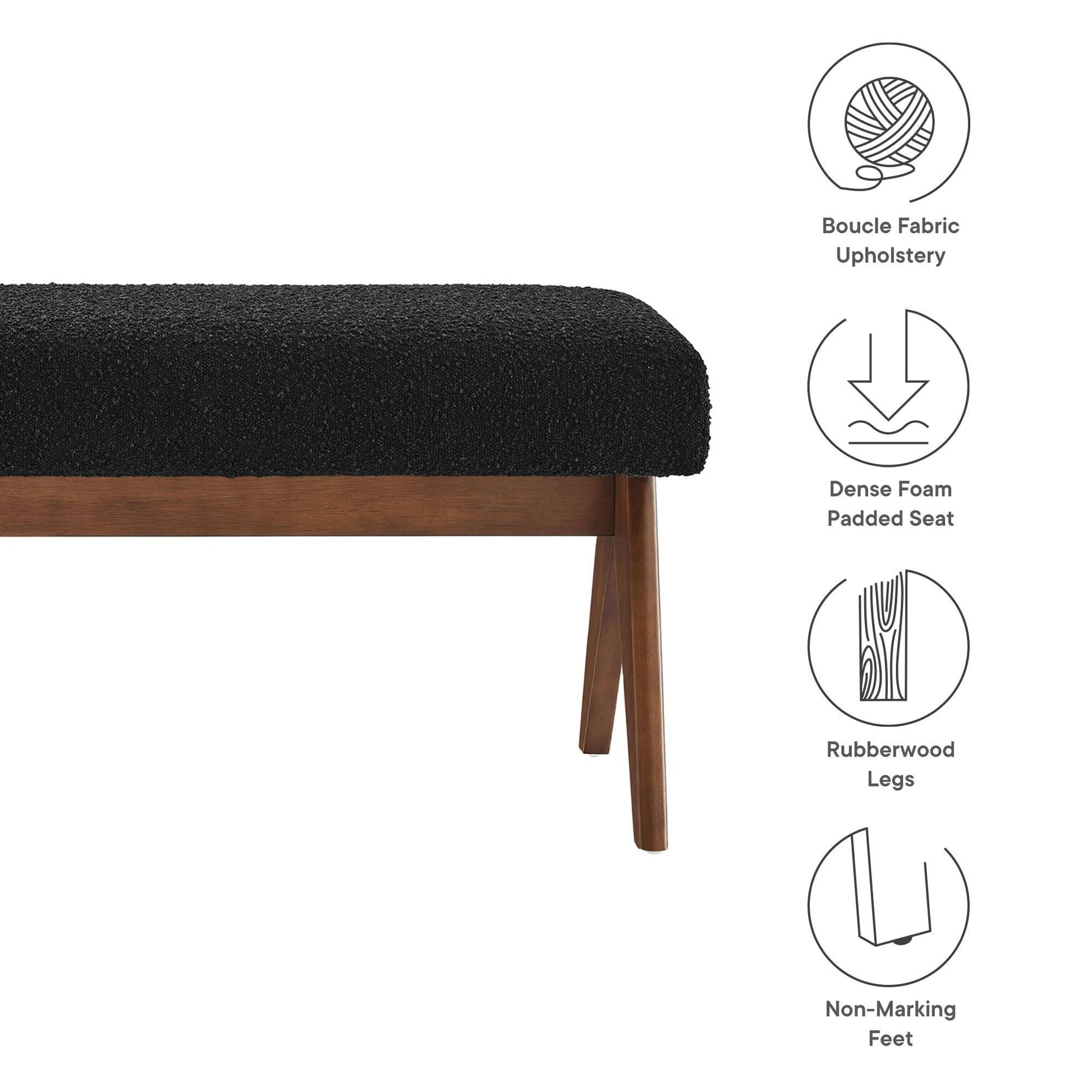 Lyra Boucle Upholstered Bench