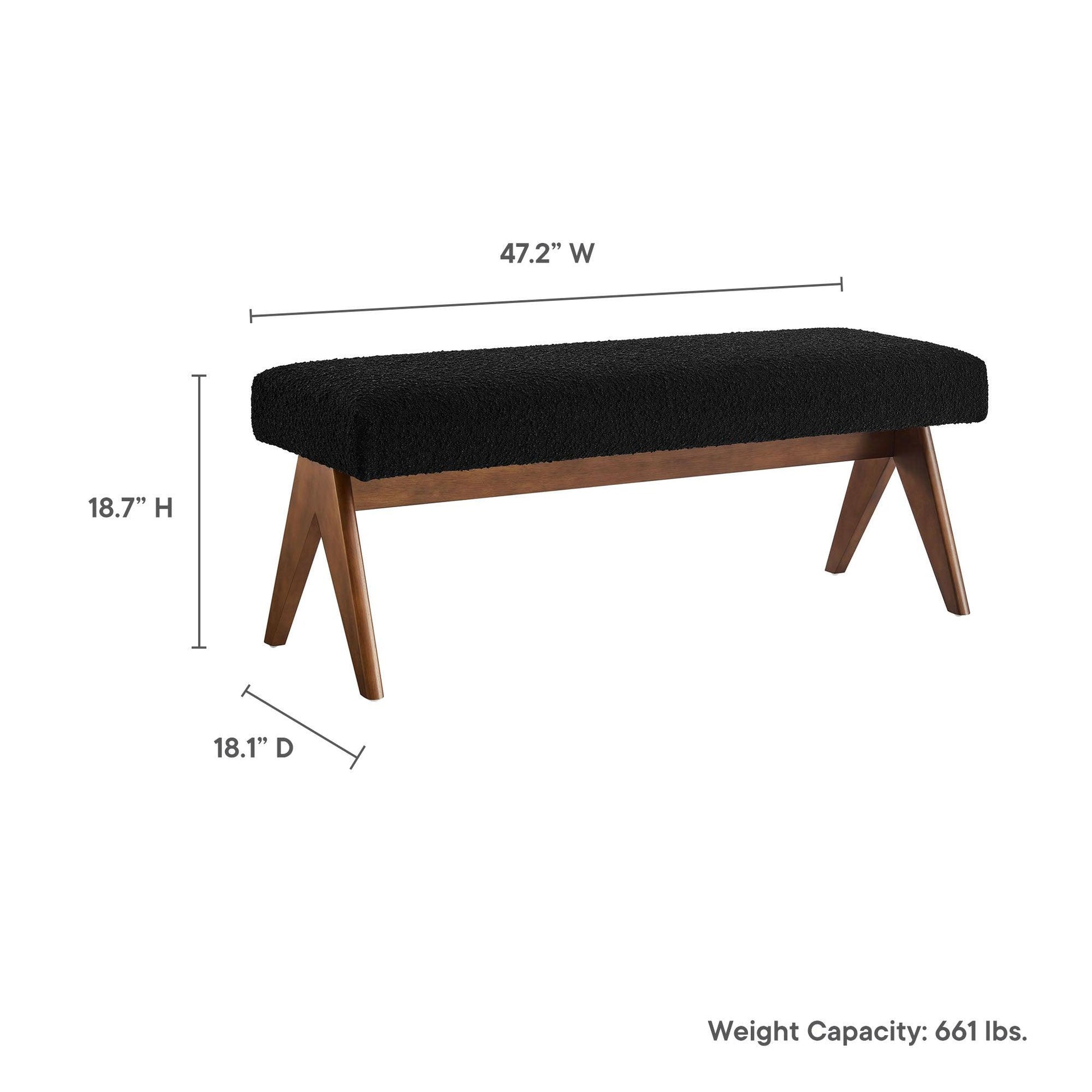 Lyra Boucle Upholstered Bench