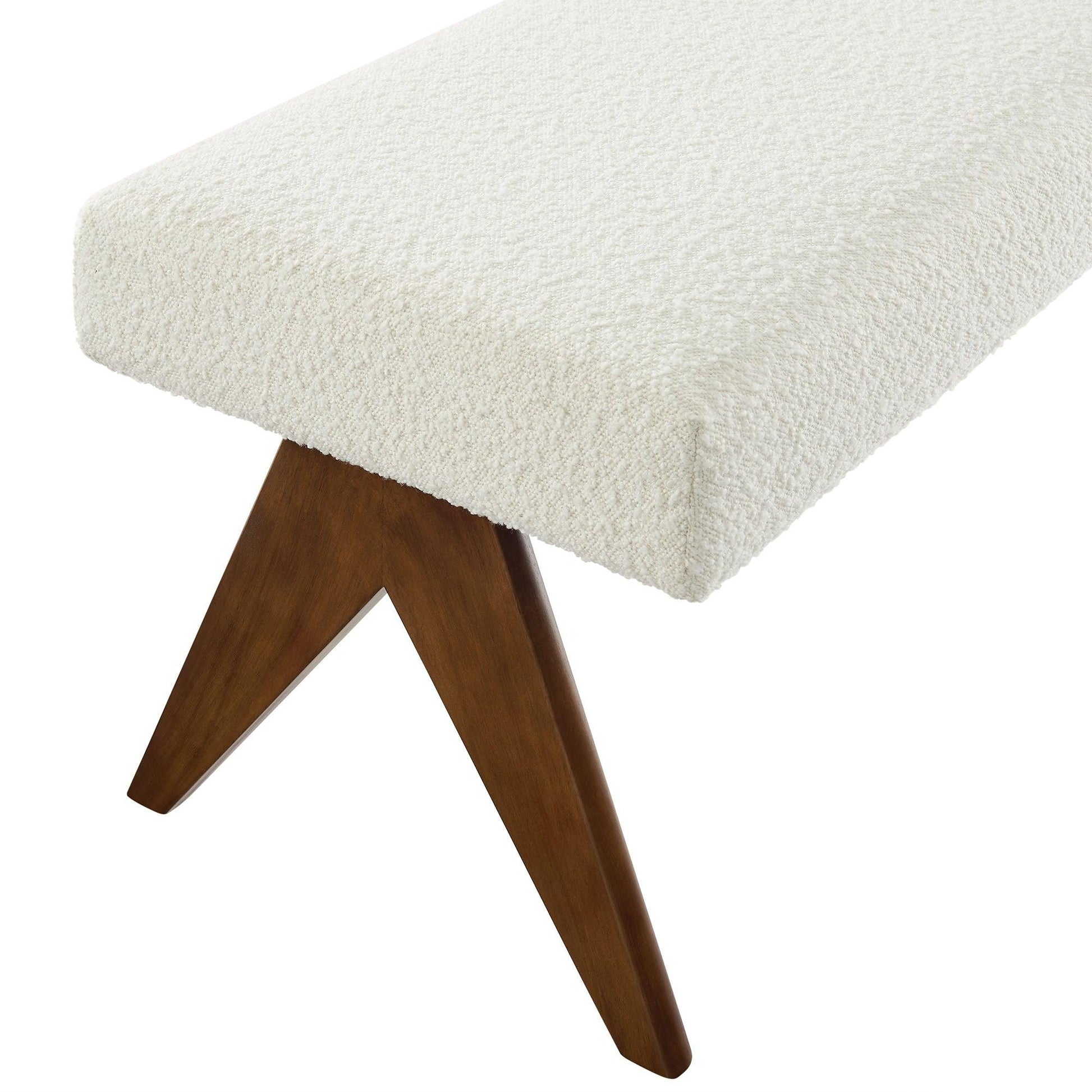 Lyra Boucle Upholstered Bench