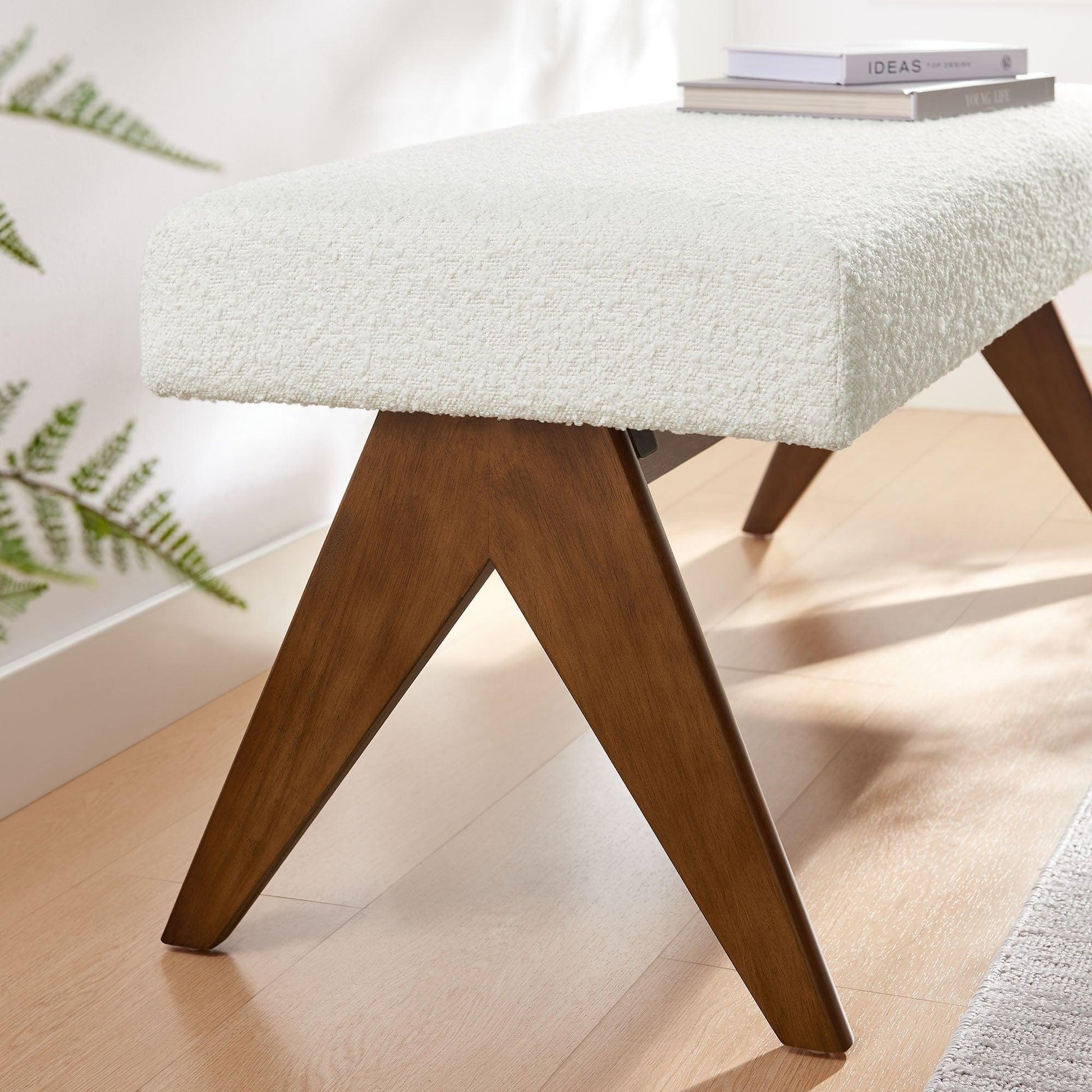 Lyra Boucle Upholstered Bench