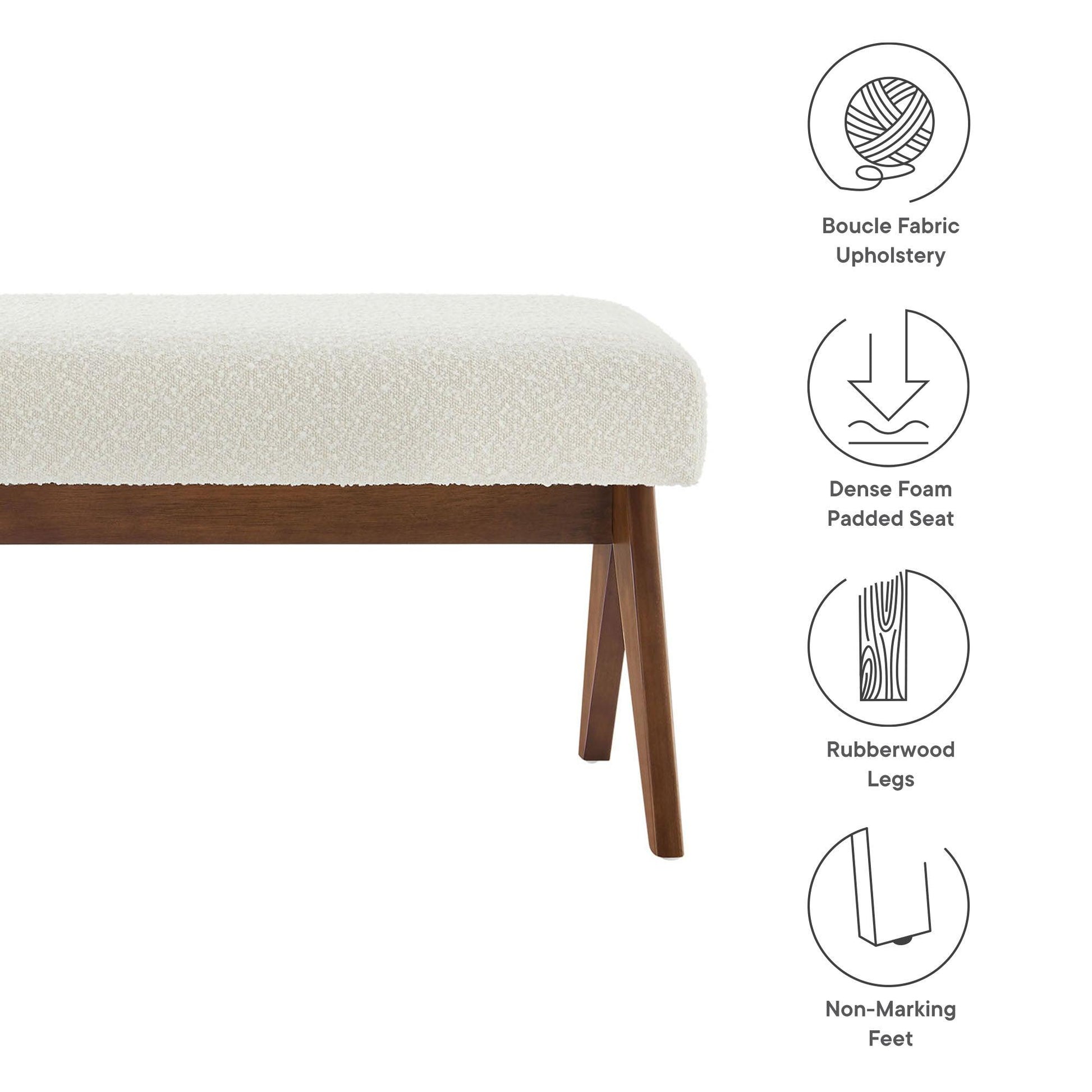 Lyra Boucle Upholstered Bench