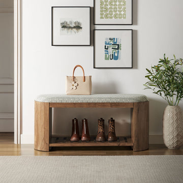 Ashby Geometric Upholstered Bench