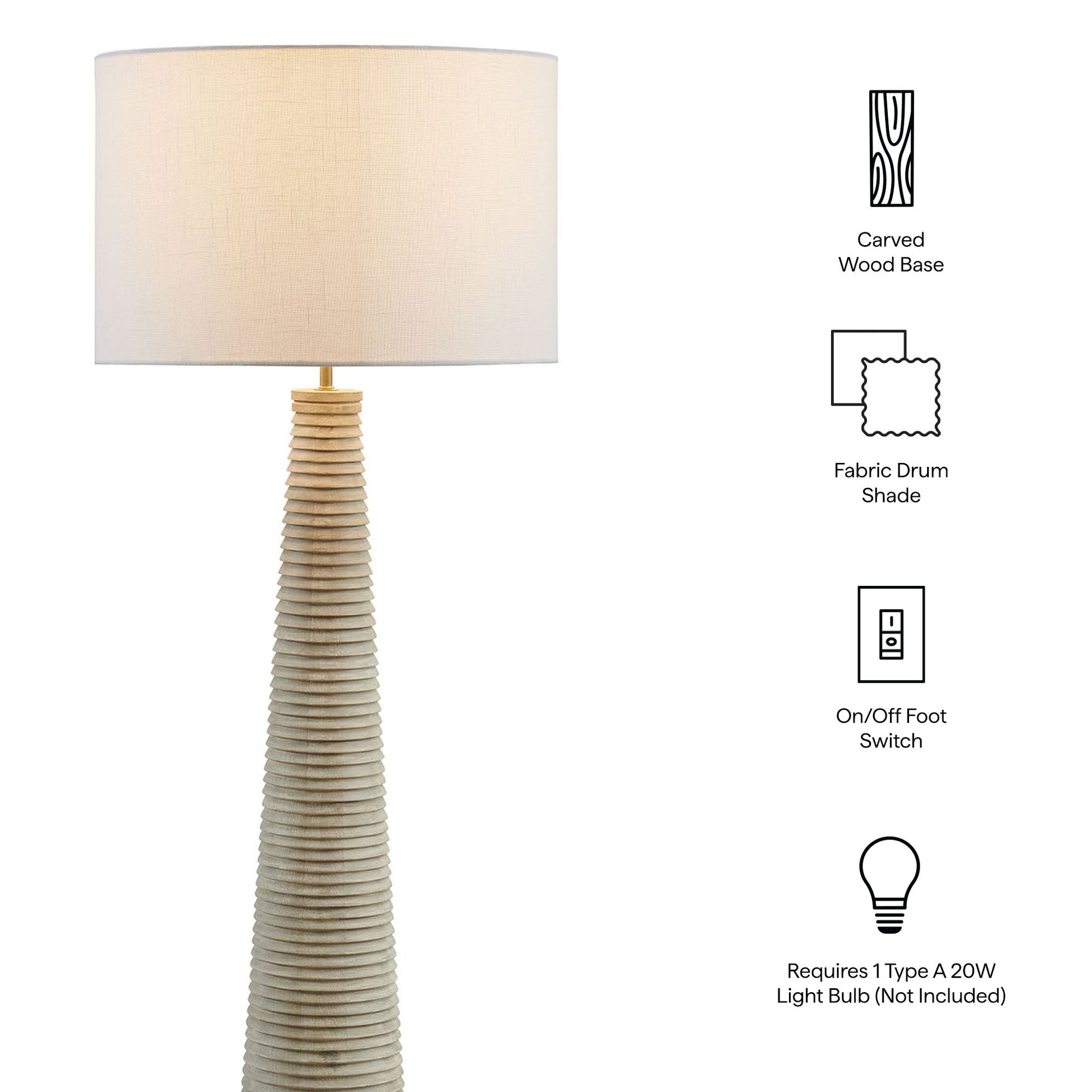 Saylor Carved Wood Floor Lamp