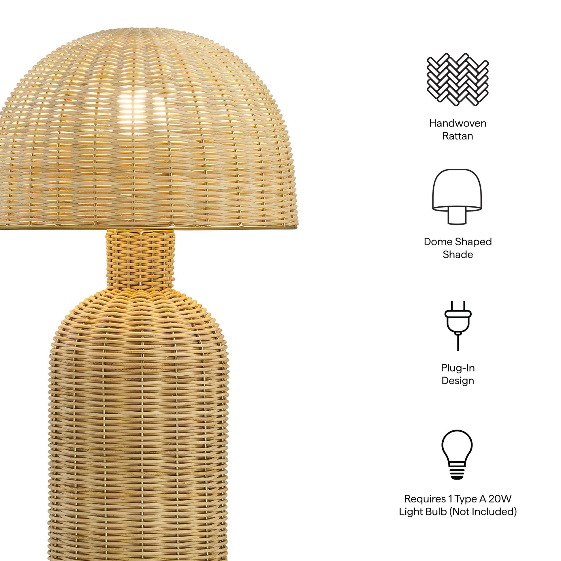 Briar Rattan Table Lamp Natural