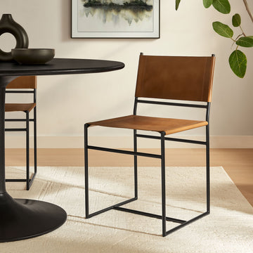 Leather Metal Dining Chair