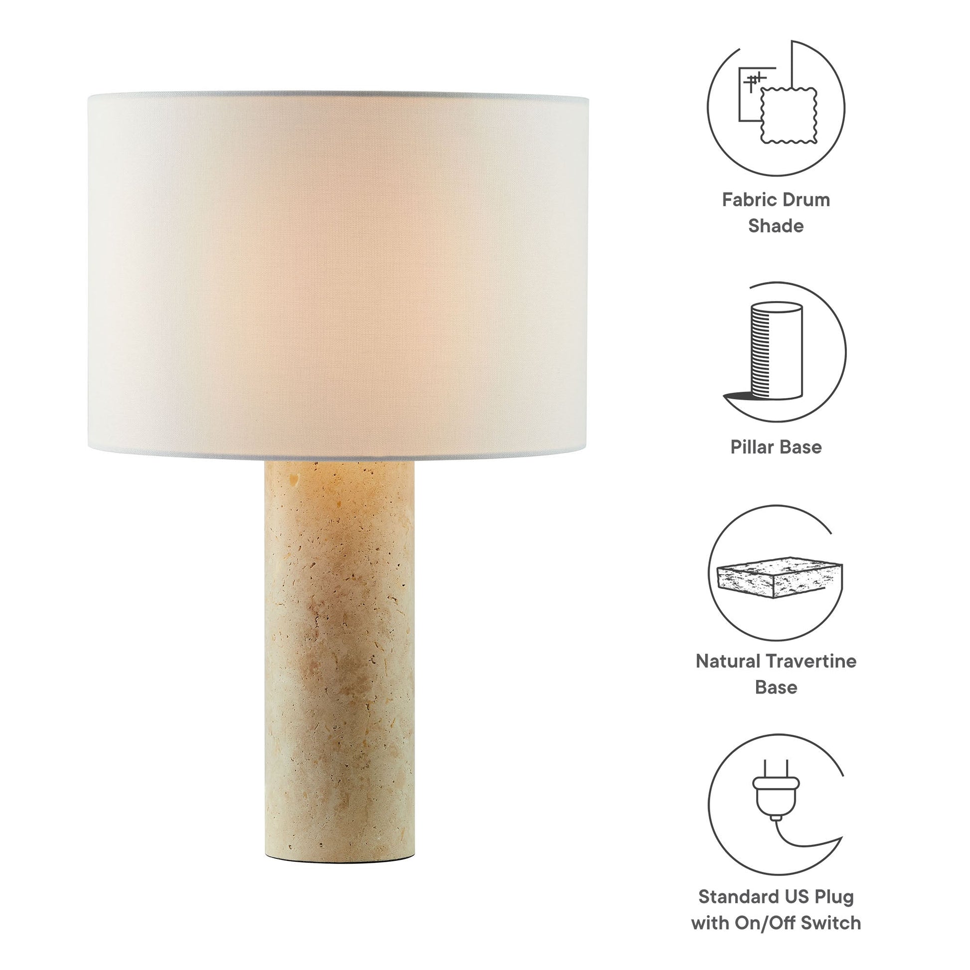 Travertine Table Lamp