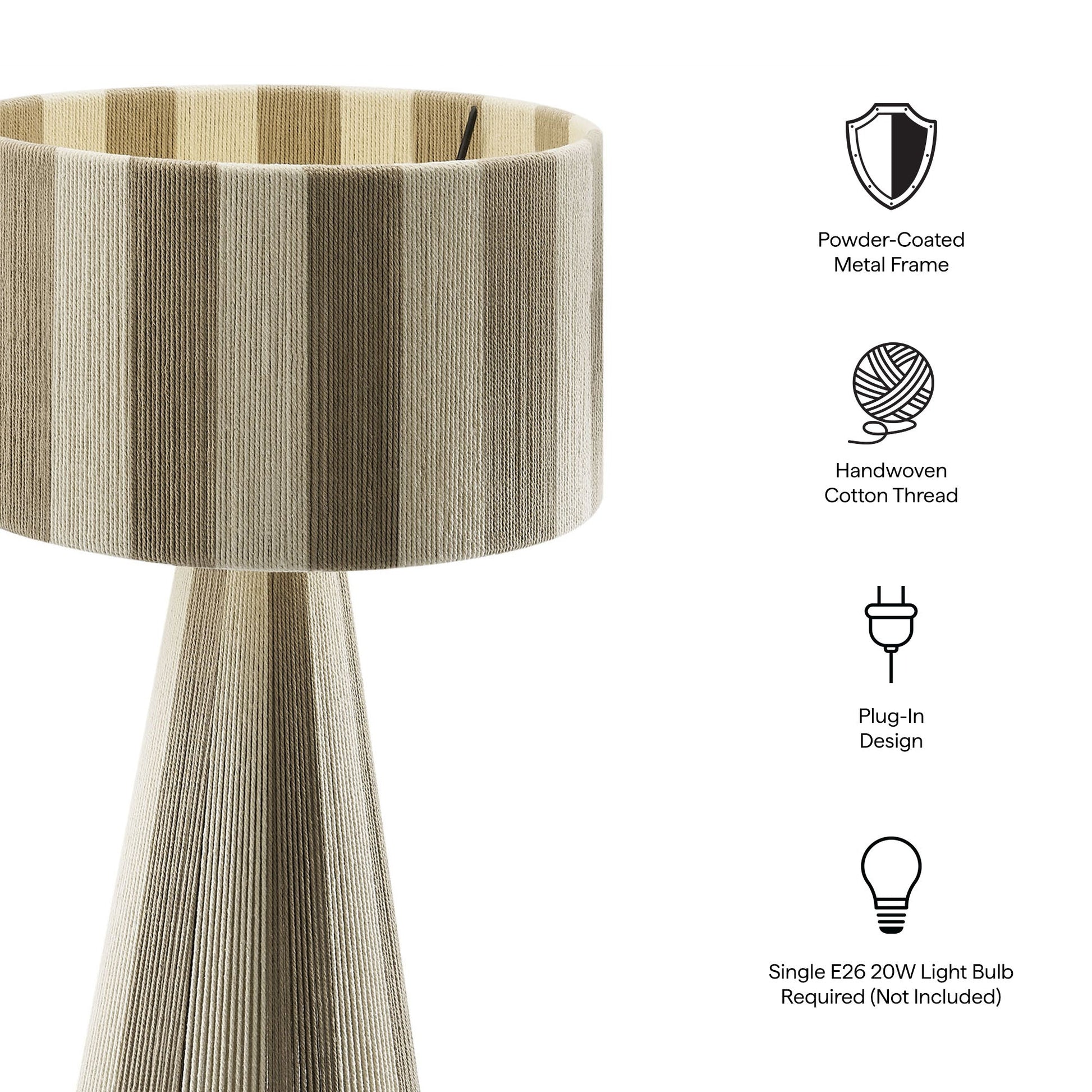 Handwoven Cotton Thread Table Lamp