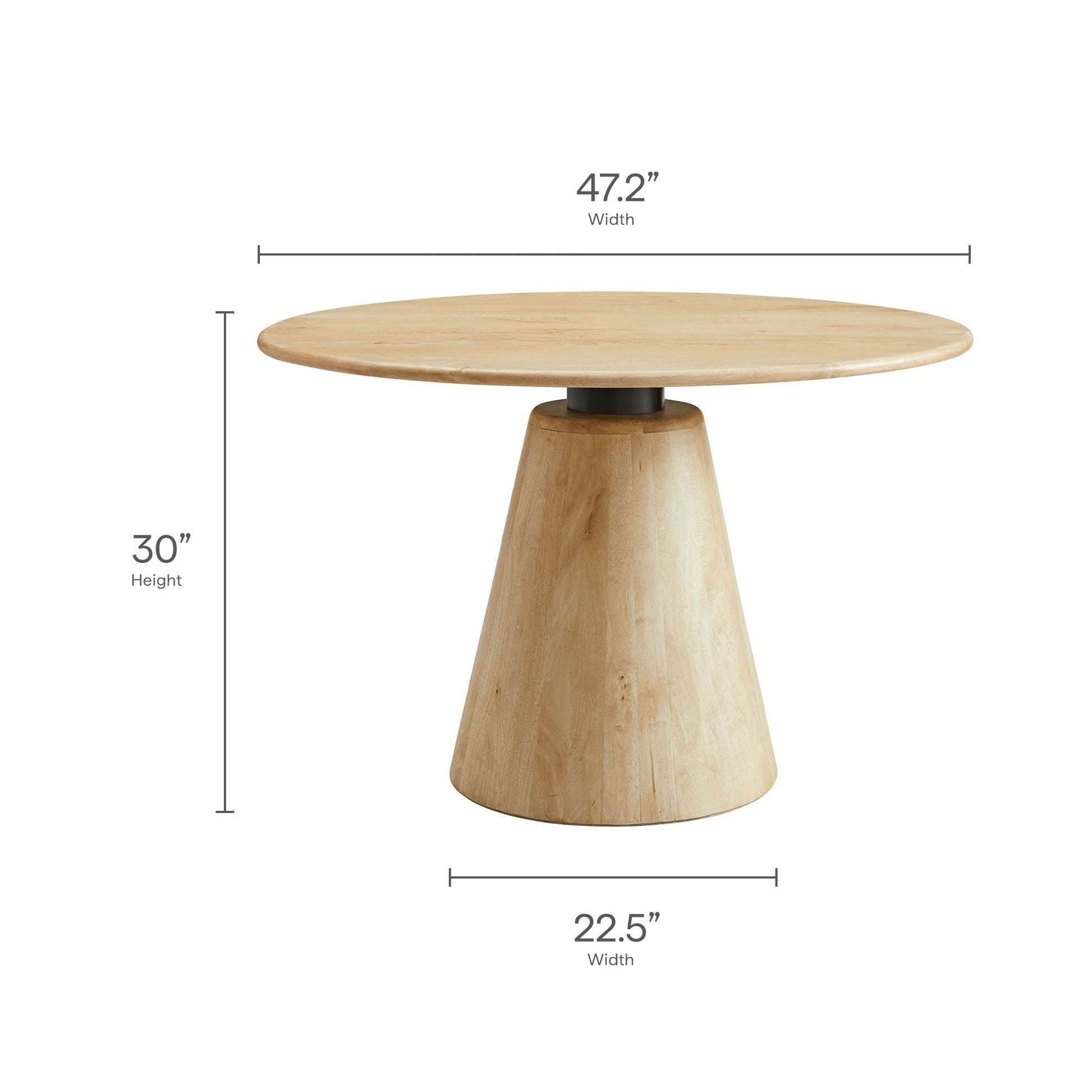 Natural Wood Round Dining Table