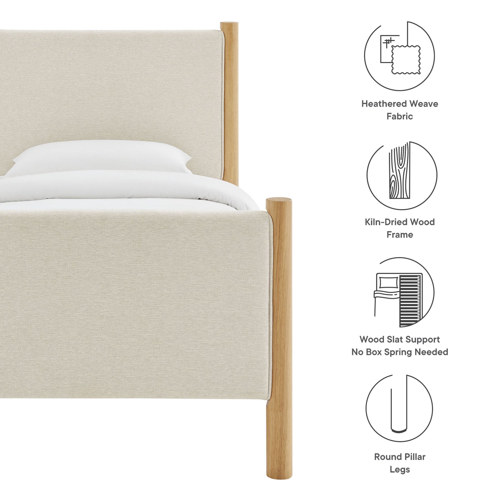 Maven Upholstered Platform Bed - Queen Size