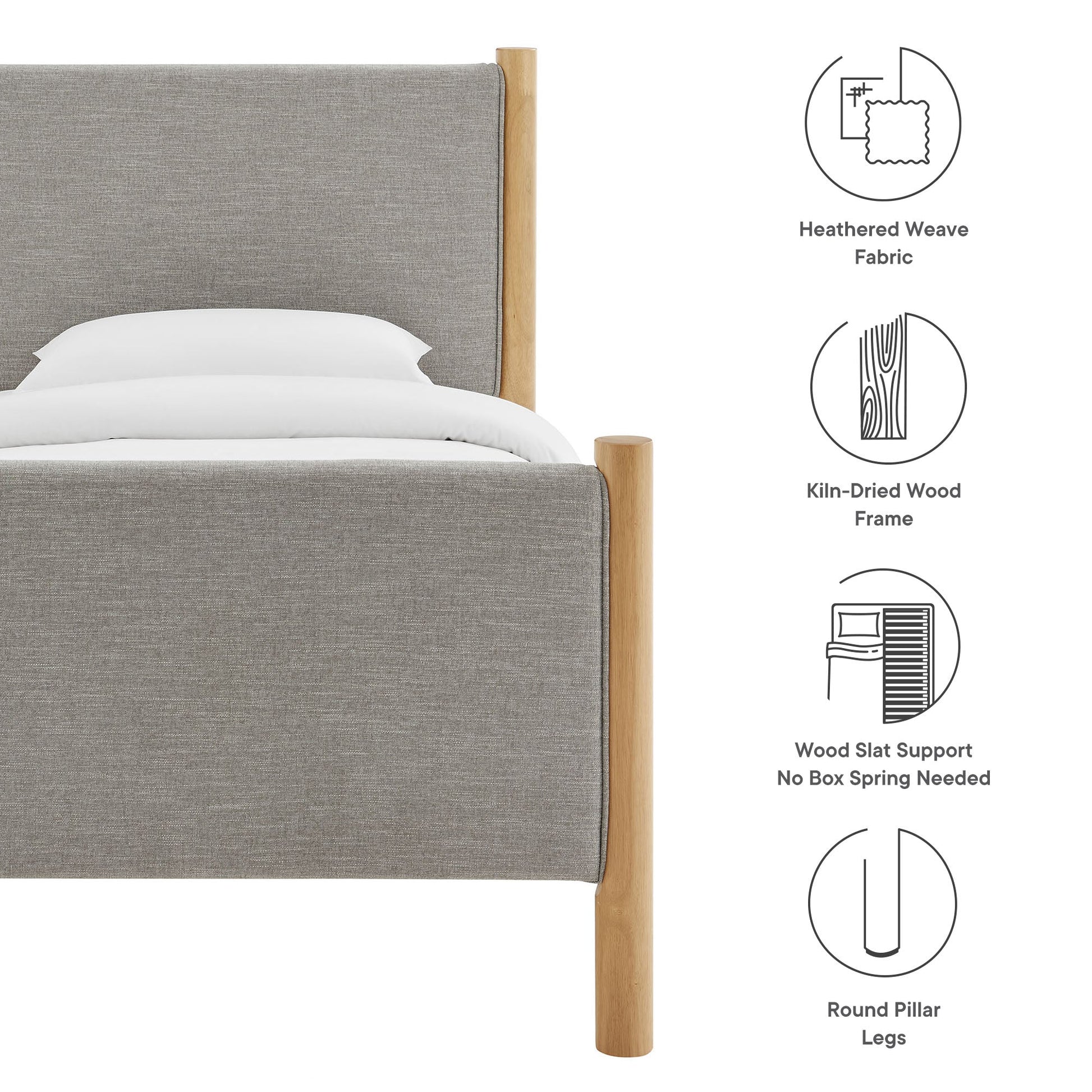 Maven Upholstered Platform Bed - Queen Size