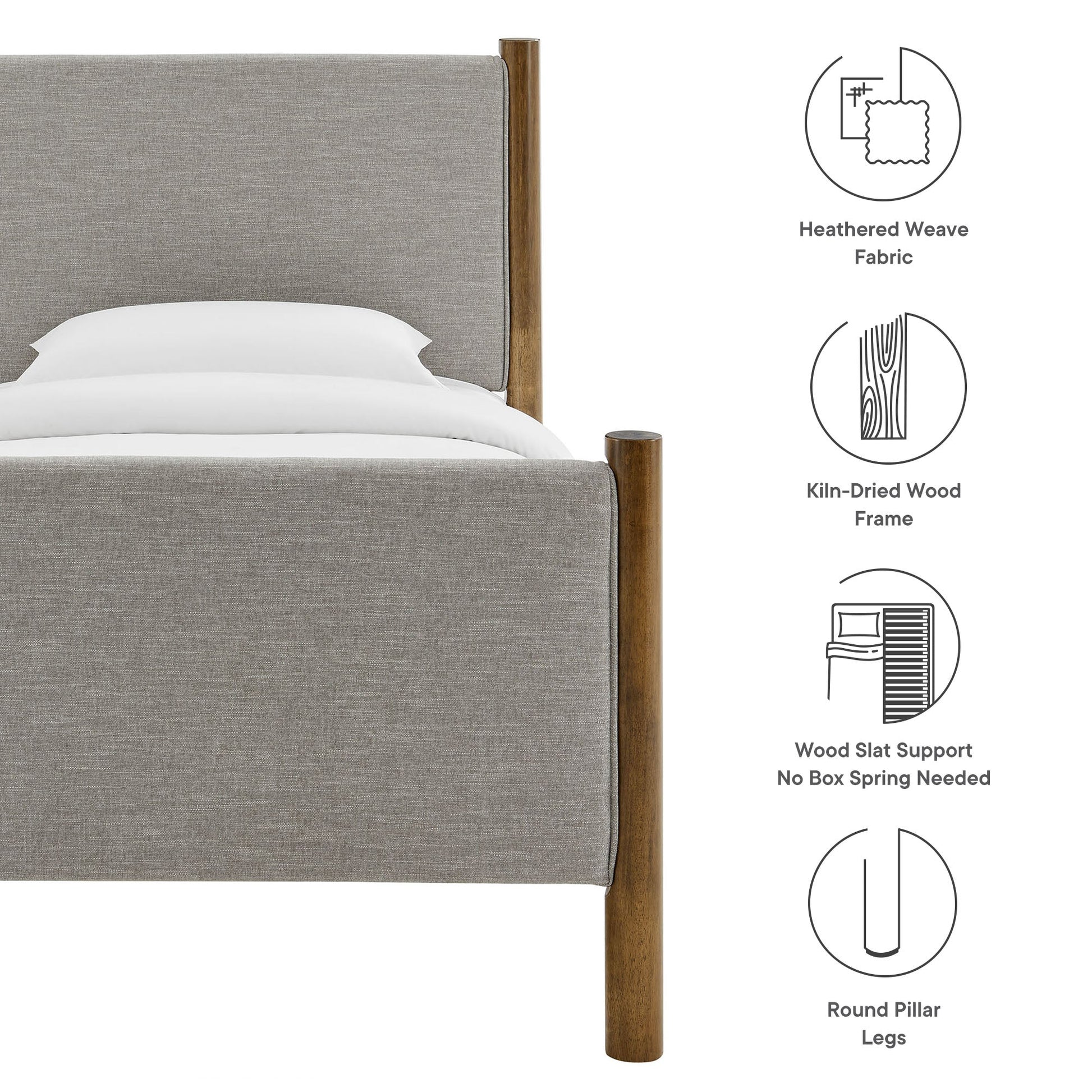 Maven Upholstered Platform Bed - Queen Size
