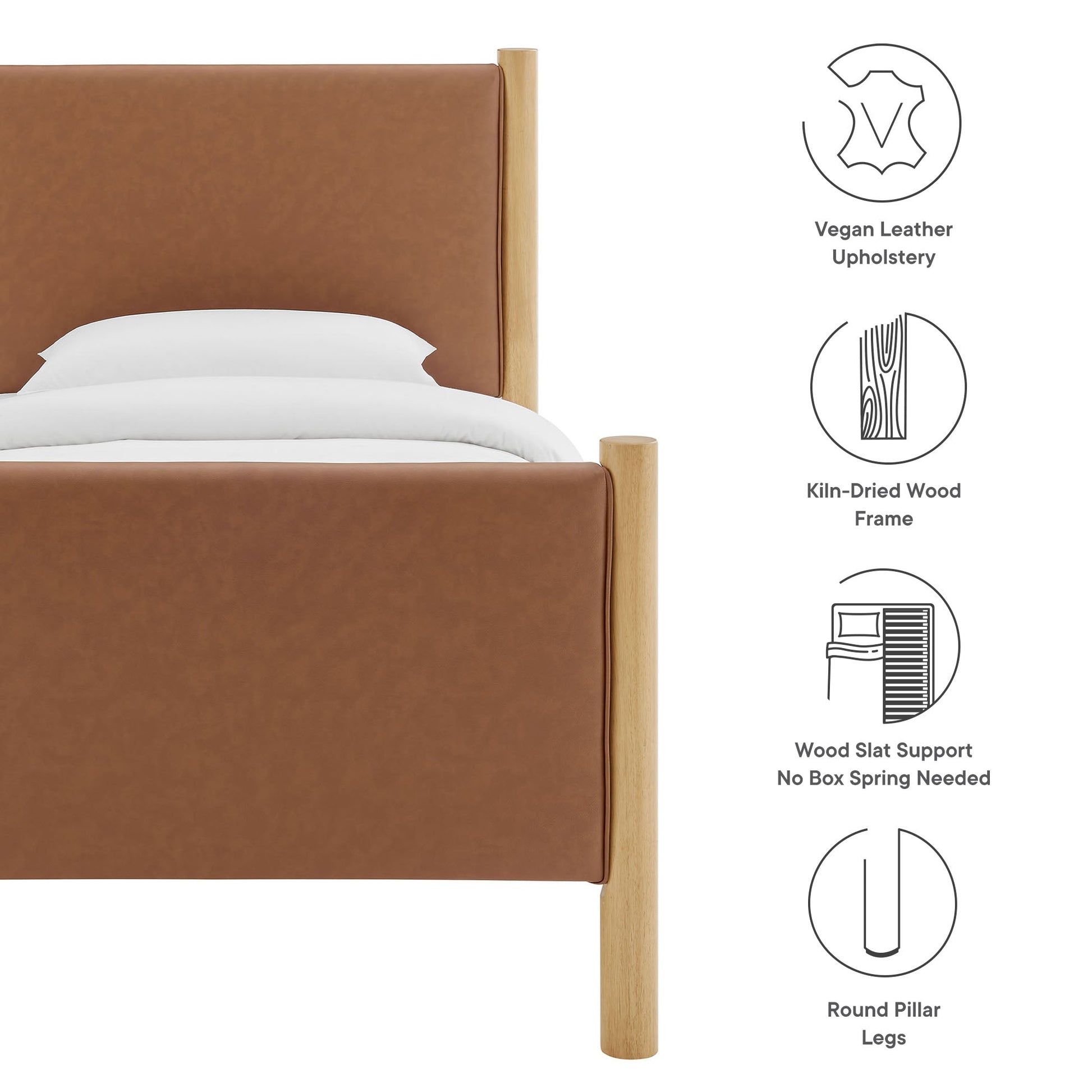 Maven Upholstered Platform Bed - Queen Size