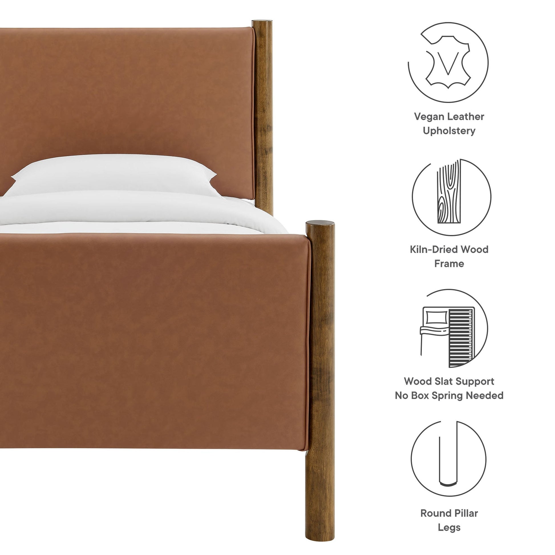 Maven Upholstered Platform Bed - Queen Size
