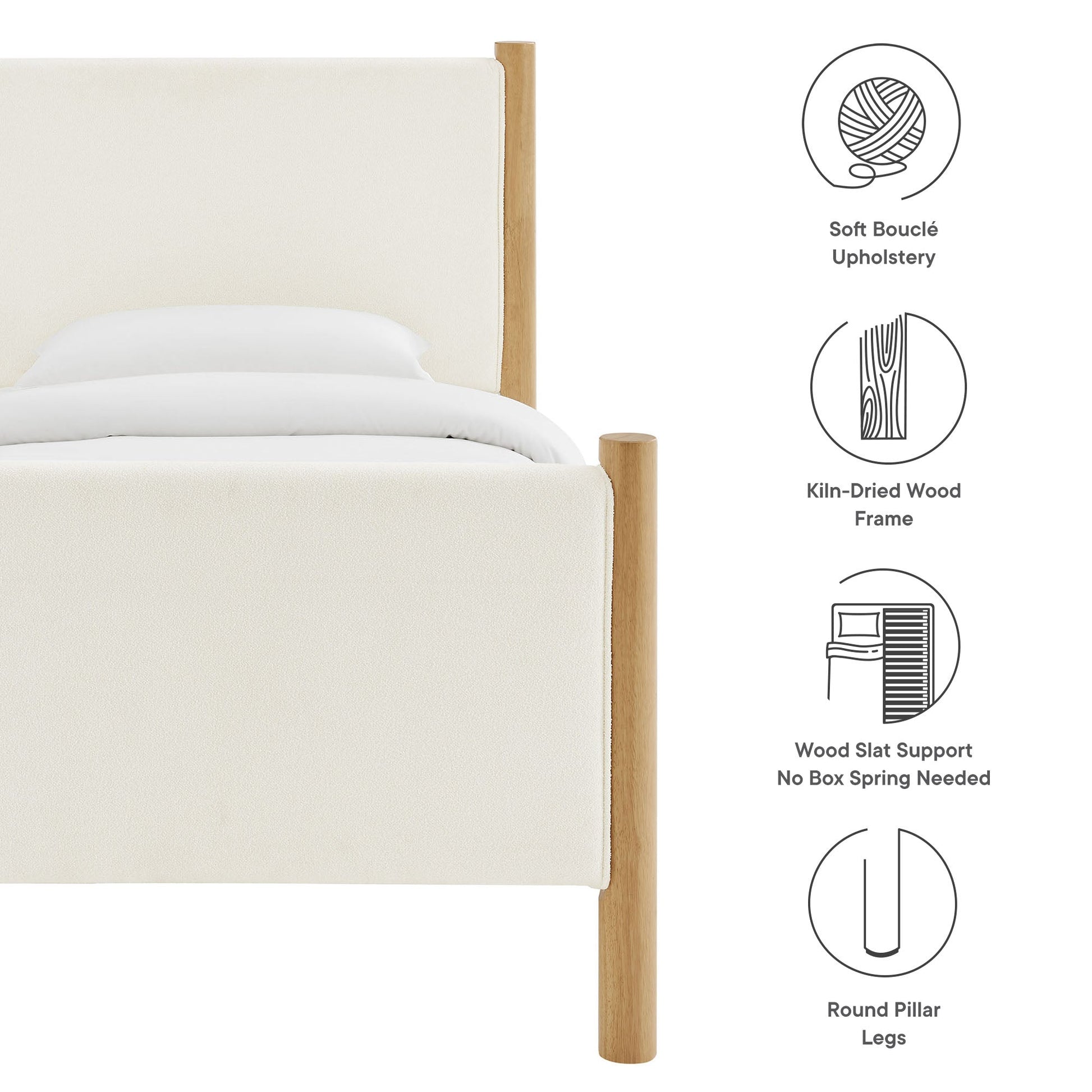 Maven Upholstered Platform Bed - Queen Size