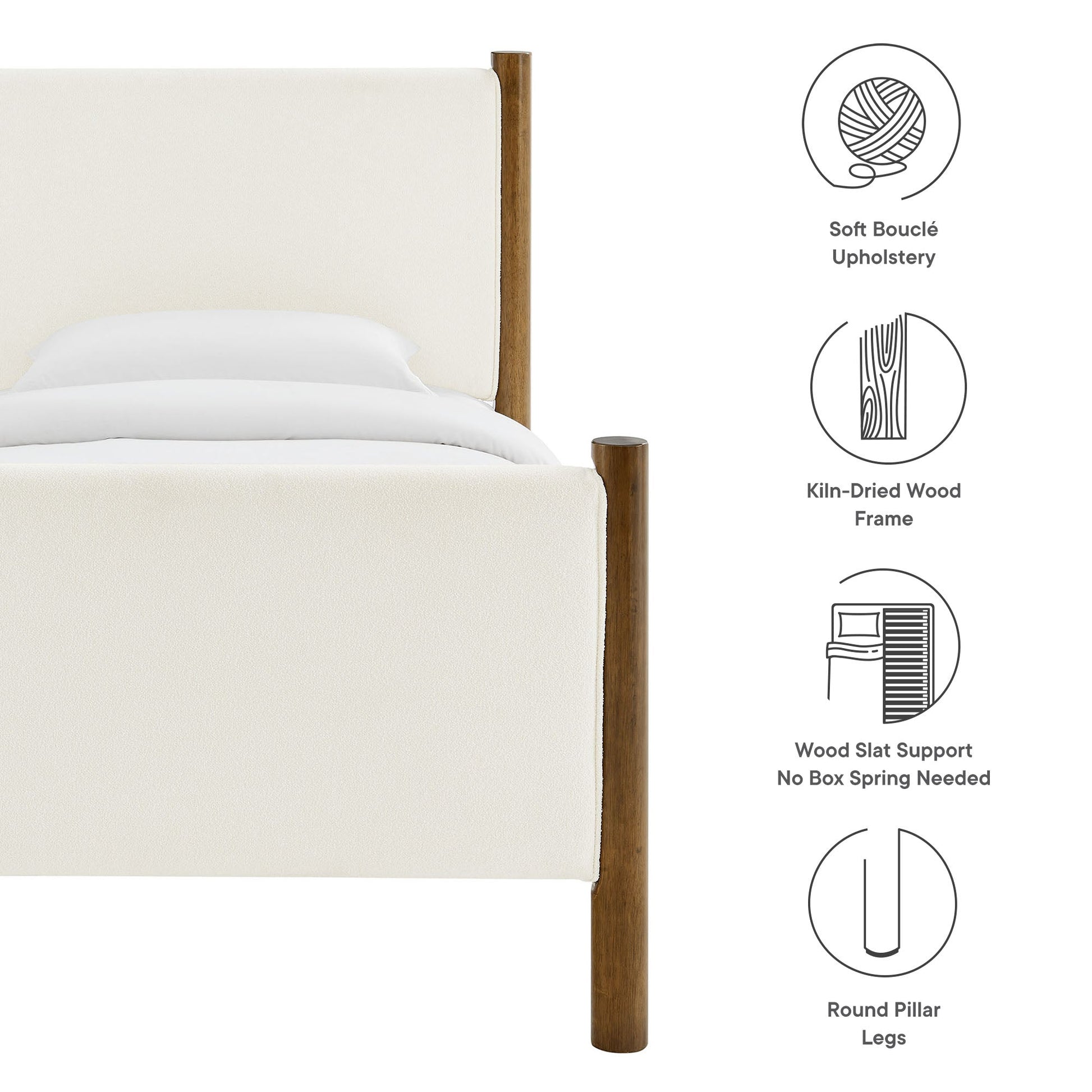 Maven Upholstered Platform Bed - Queen Size