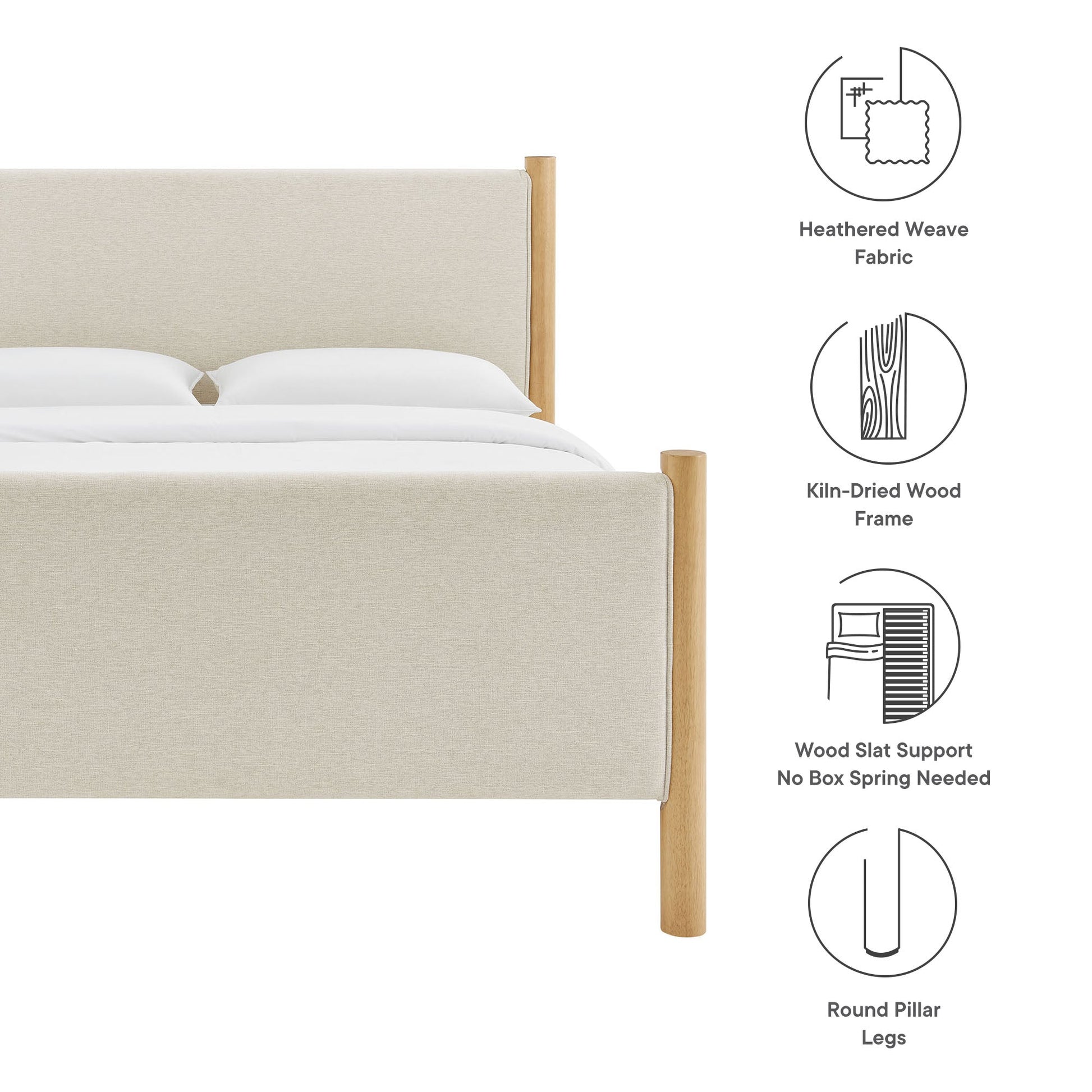 Maven Upholstered Platform Bed - Queen Size