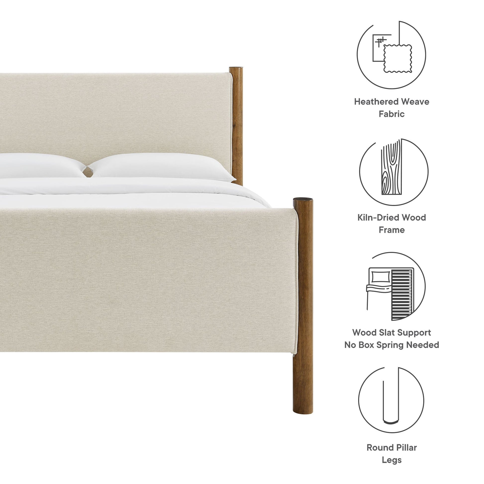 Maven Upholstered Platform Bed - Queen Size