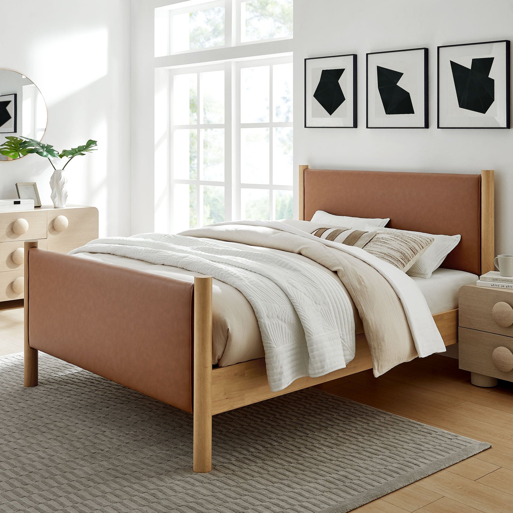 Maven Upholstered Platform Bed - Queen Size
