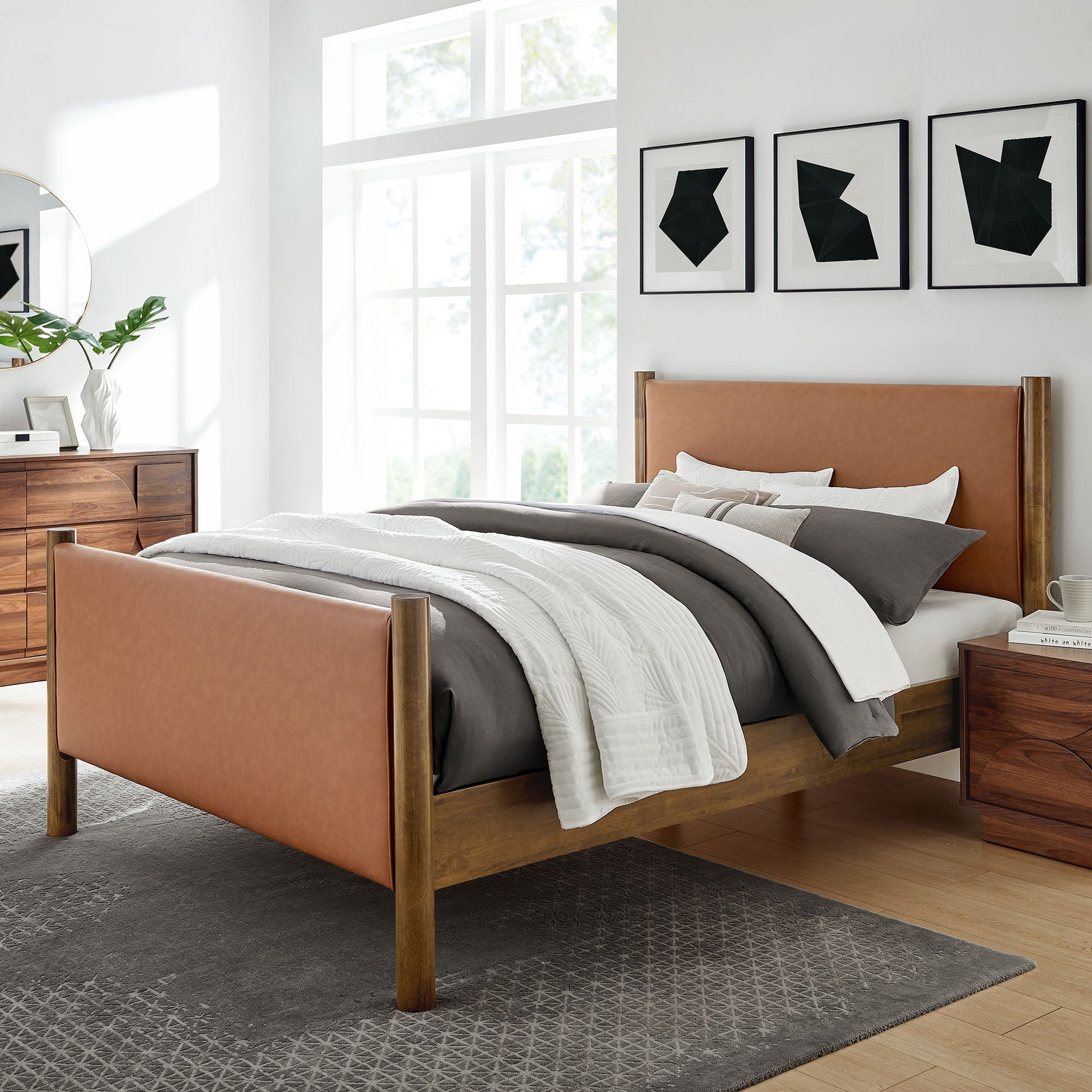 Maven Upholstered Platform Bed - Queen Size