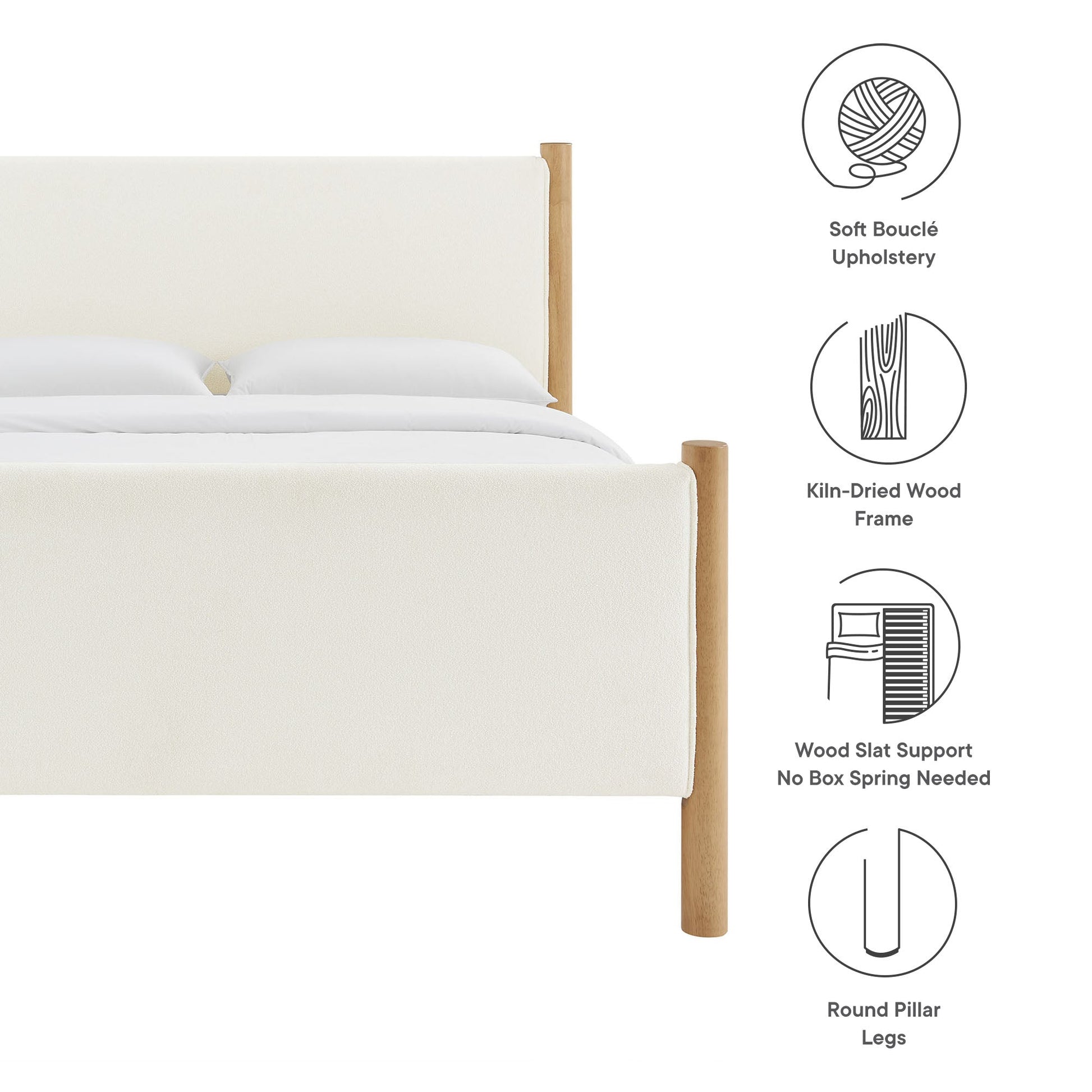 Maven Upholstered Platform Bed - Queen Size