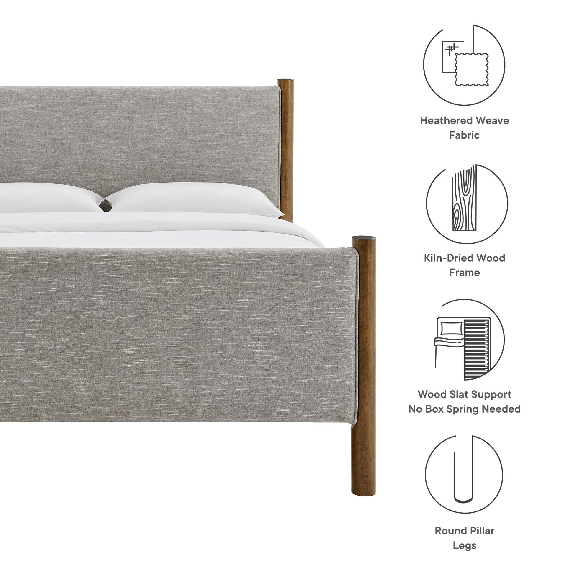 Maven Upholstered Platform Bed - Queen Size