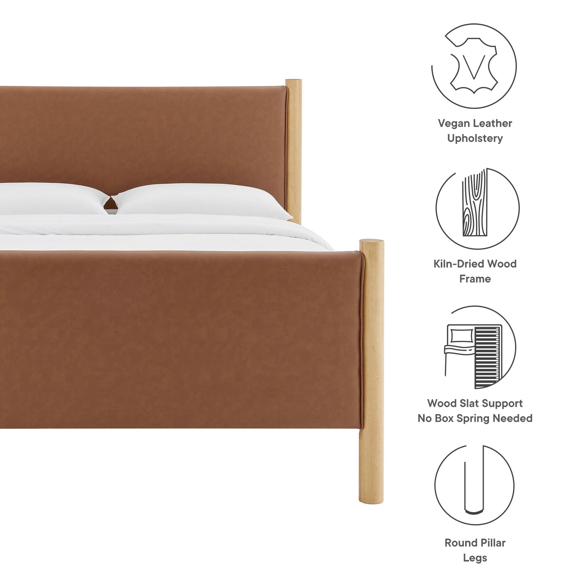 Maven Upholstered Platform Bed - Queen Size