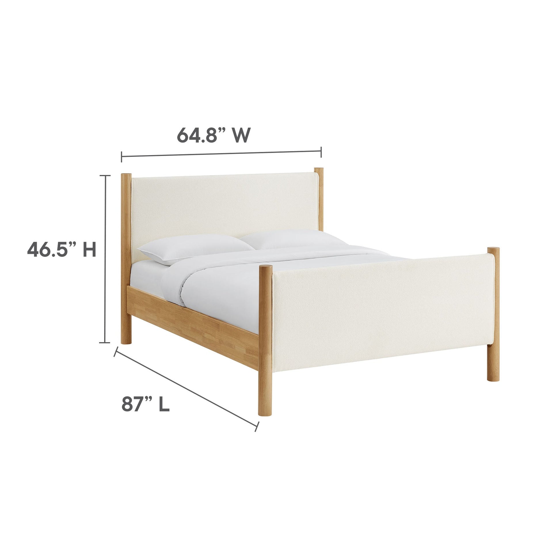 Maven Upholstered Platform Bed - Queen Size