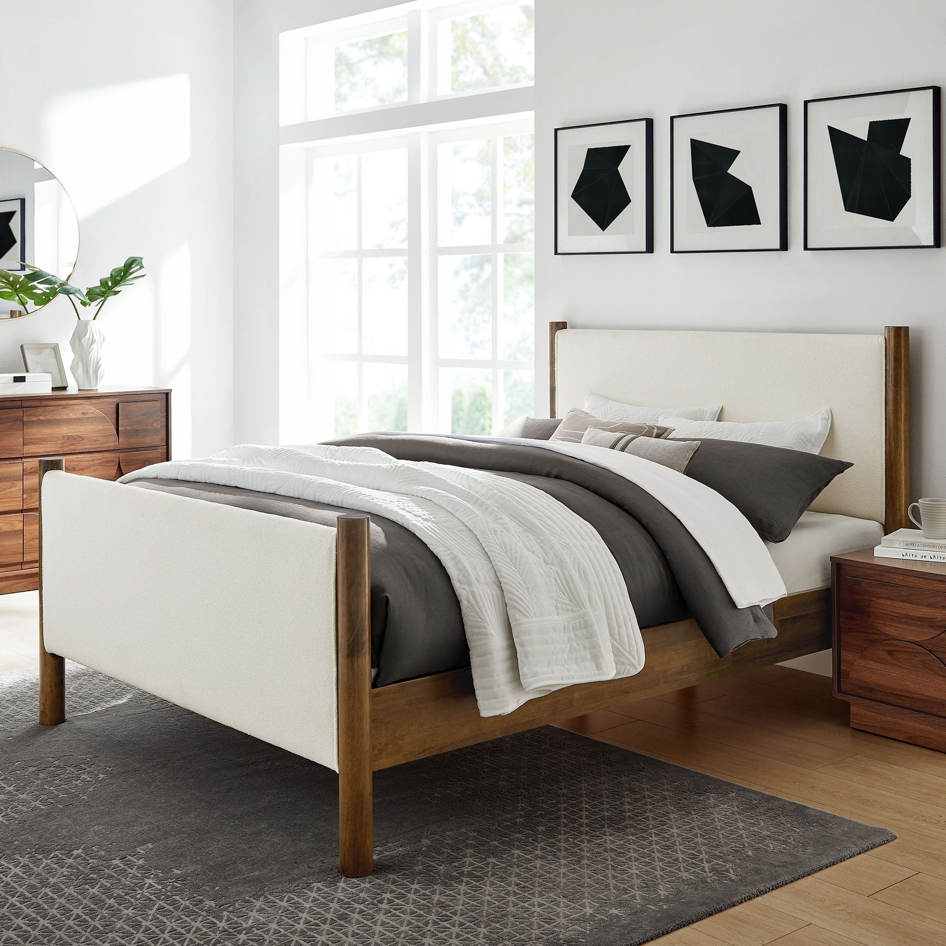 Maven Upholstered Platform Bed - Queen Size
