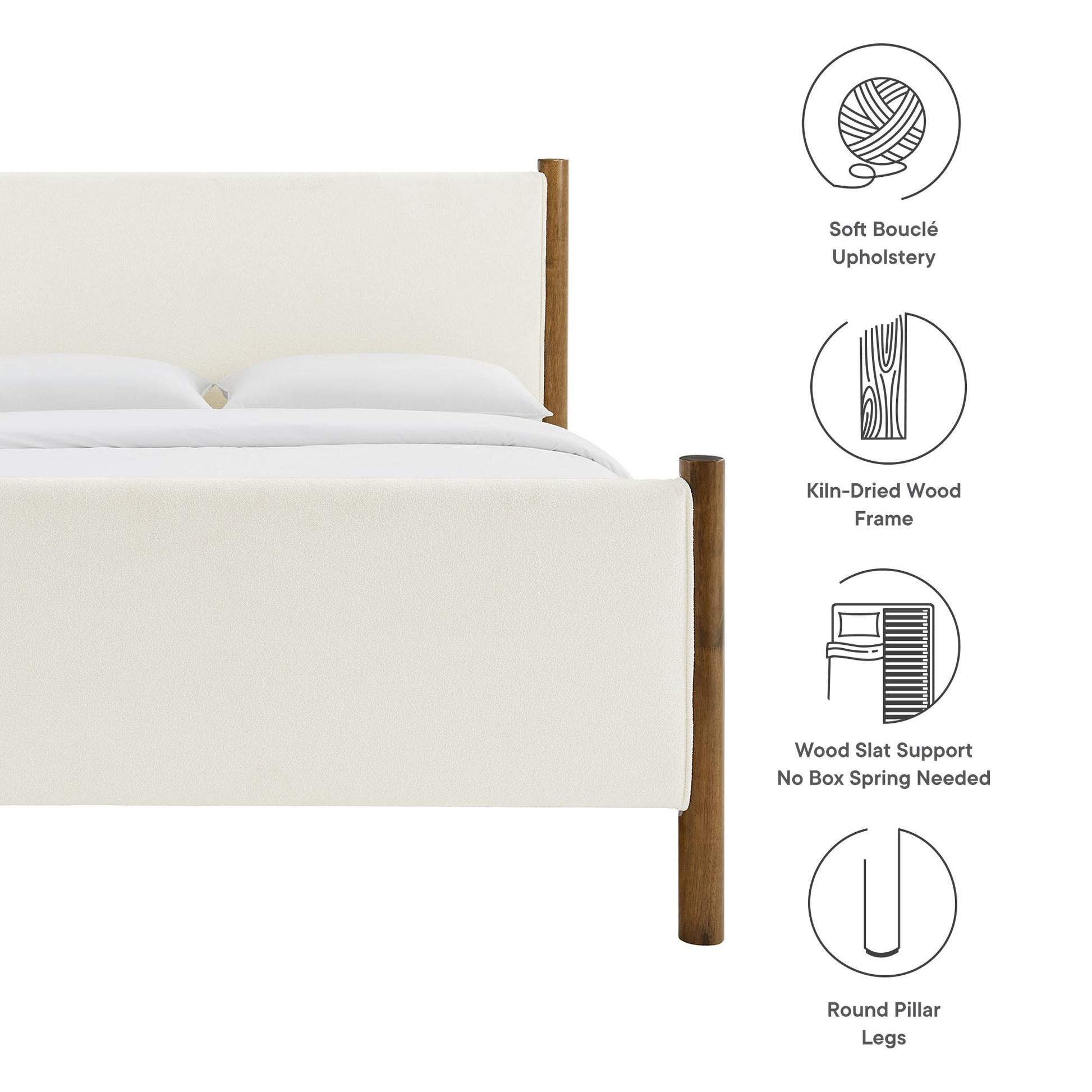 Maven Upholstered Platform Bed - Queen Size