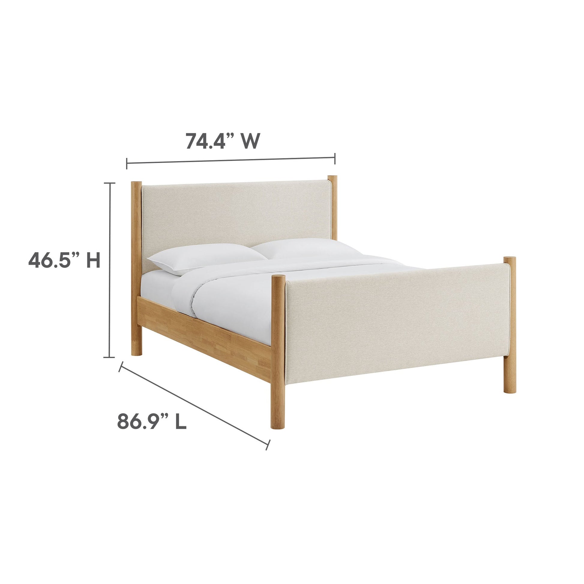 Maven Upholstered Platform Bed - Queen Size