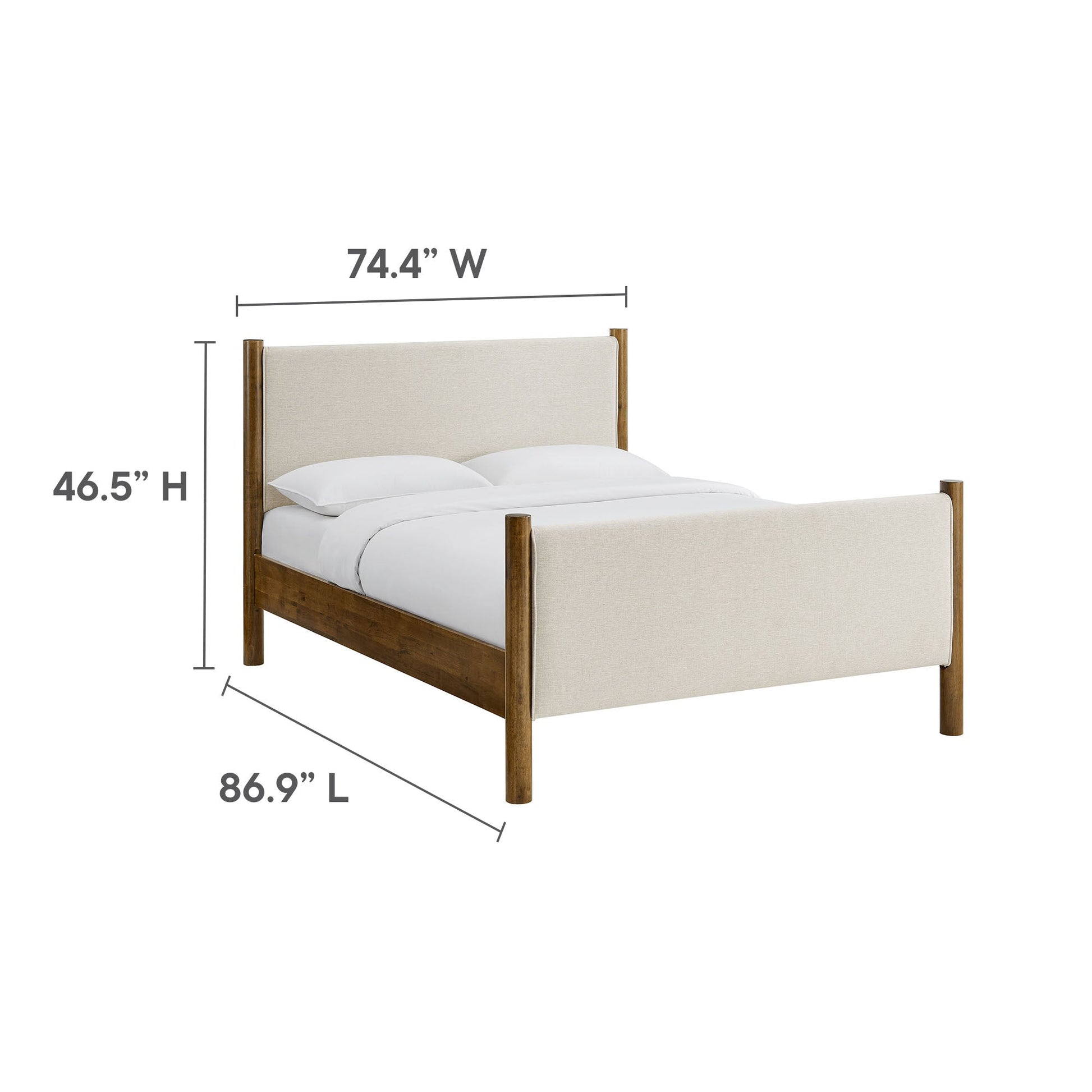 Maven Upholstered Platform Bed - Queen Size