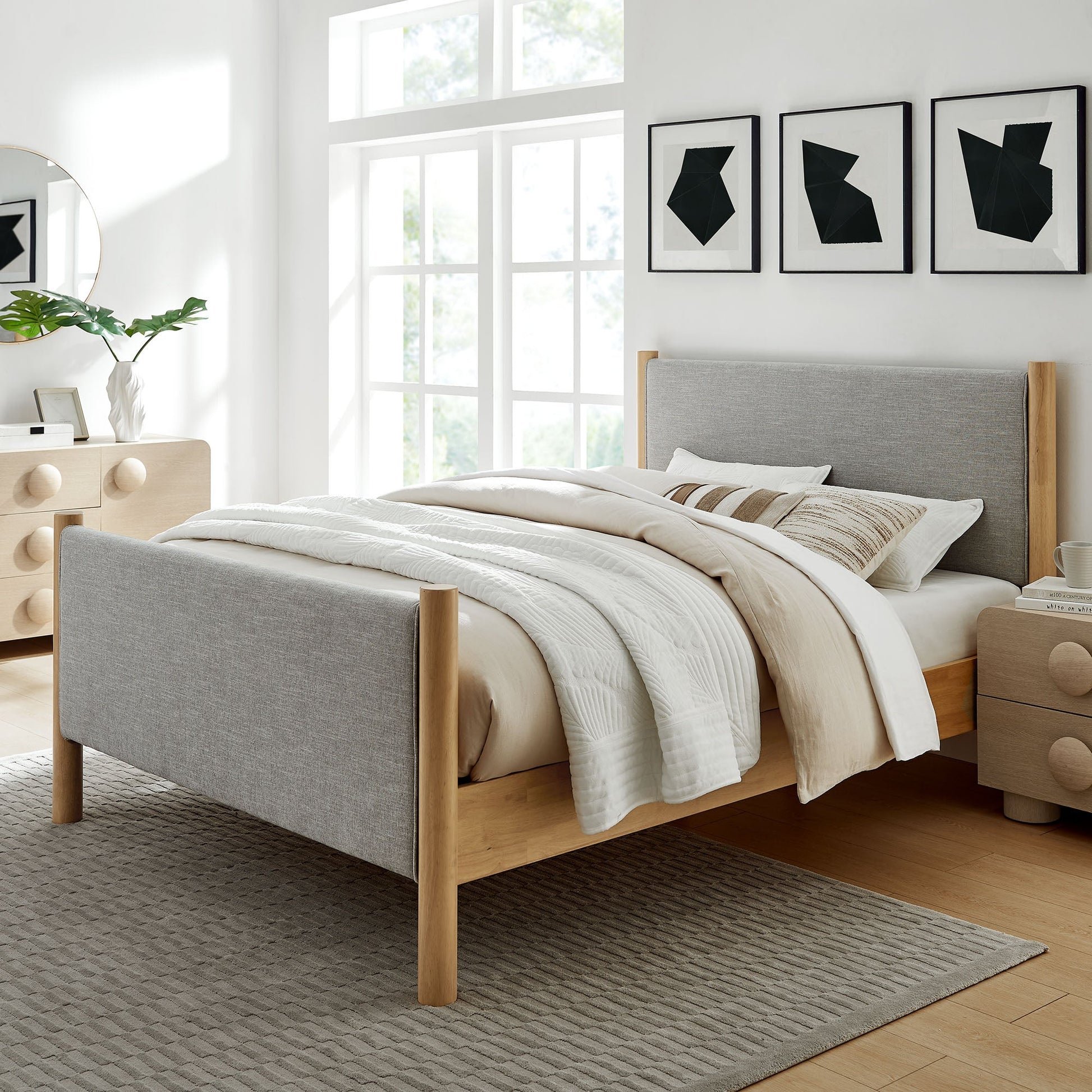 Maven Upholstered Platform Bed - Queen Size