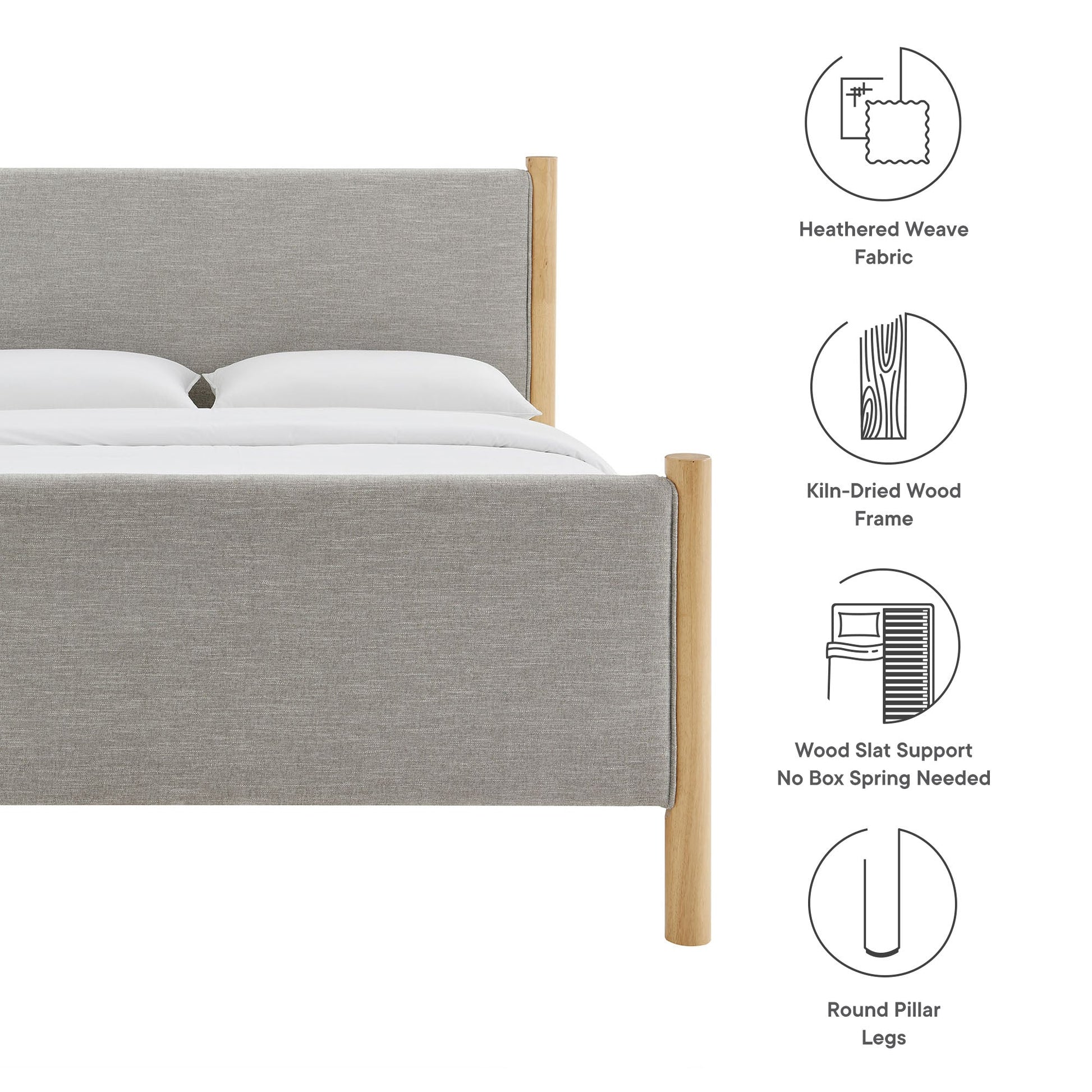 Maven Upholstered Platform Bed - Queen Size