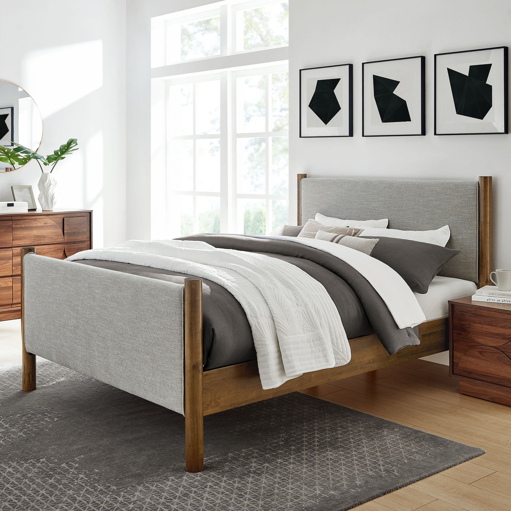 Maven Upholstered Platform Bed - Queen Size