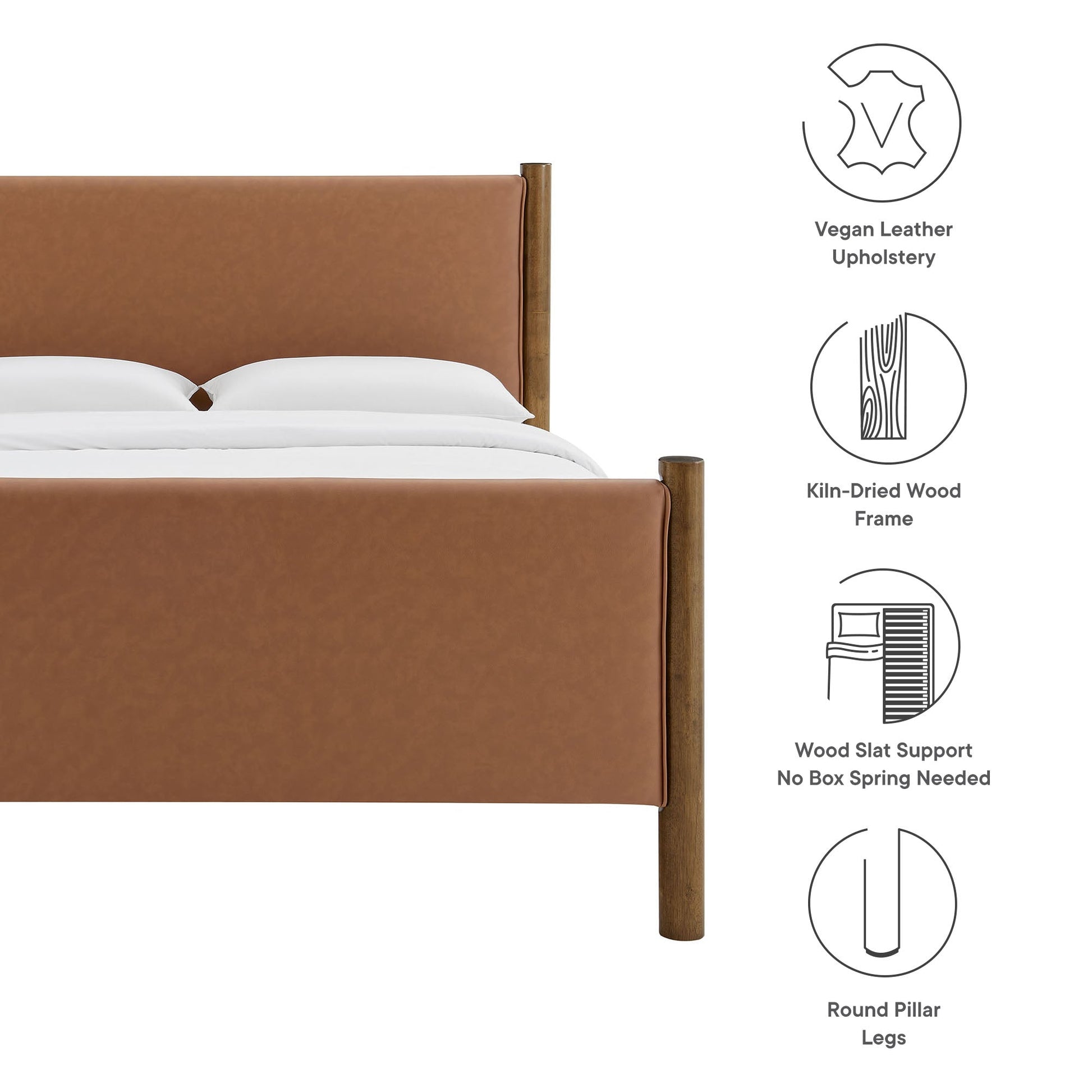 Maven Upholstered Platform Bed - Queen Size