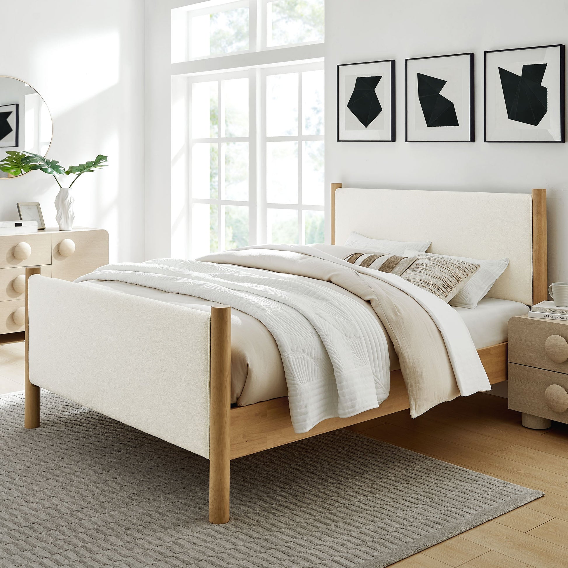 Maven Upholstered Platform Bed - Queen Size