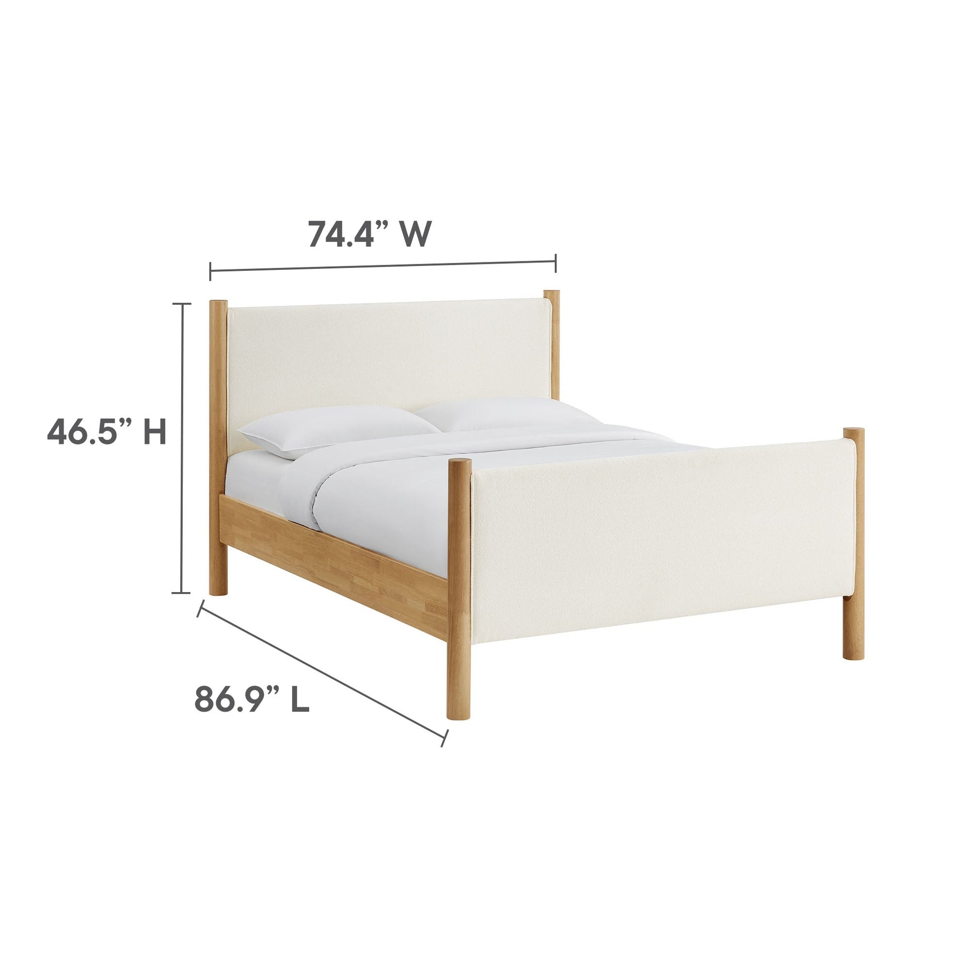 Maven Upholstered Platform Bed - Queen Size